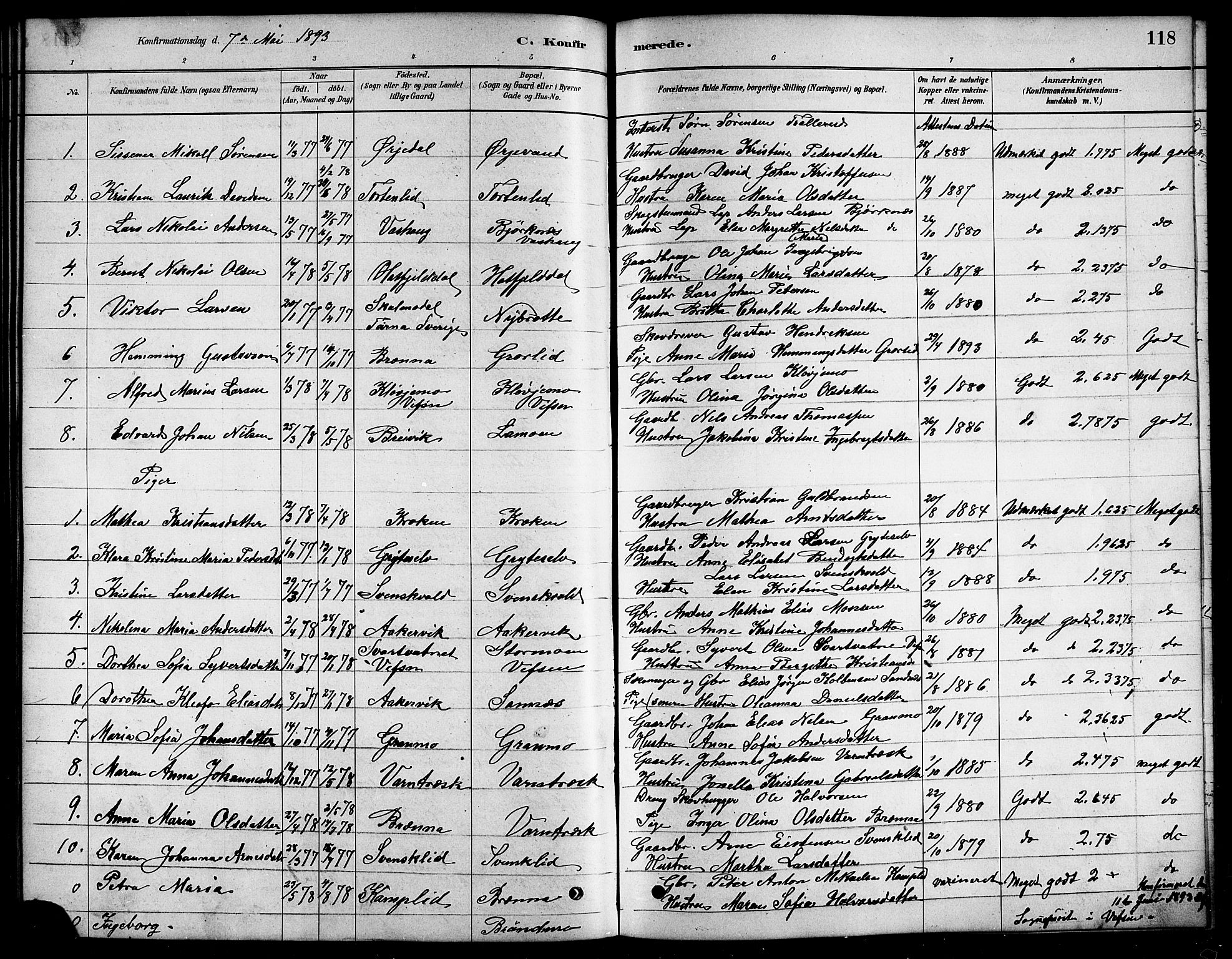 Ministerialprotokoller, klokkerbøker og fødselsregistre - Nordland, SAT/A-1459/823/L0330: Parish register (copy) no. 823C02, 1879-1916, p. 118