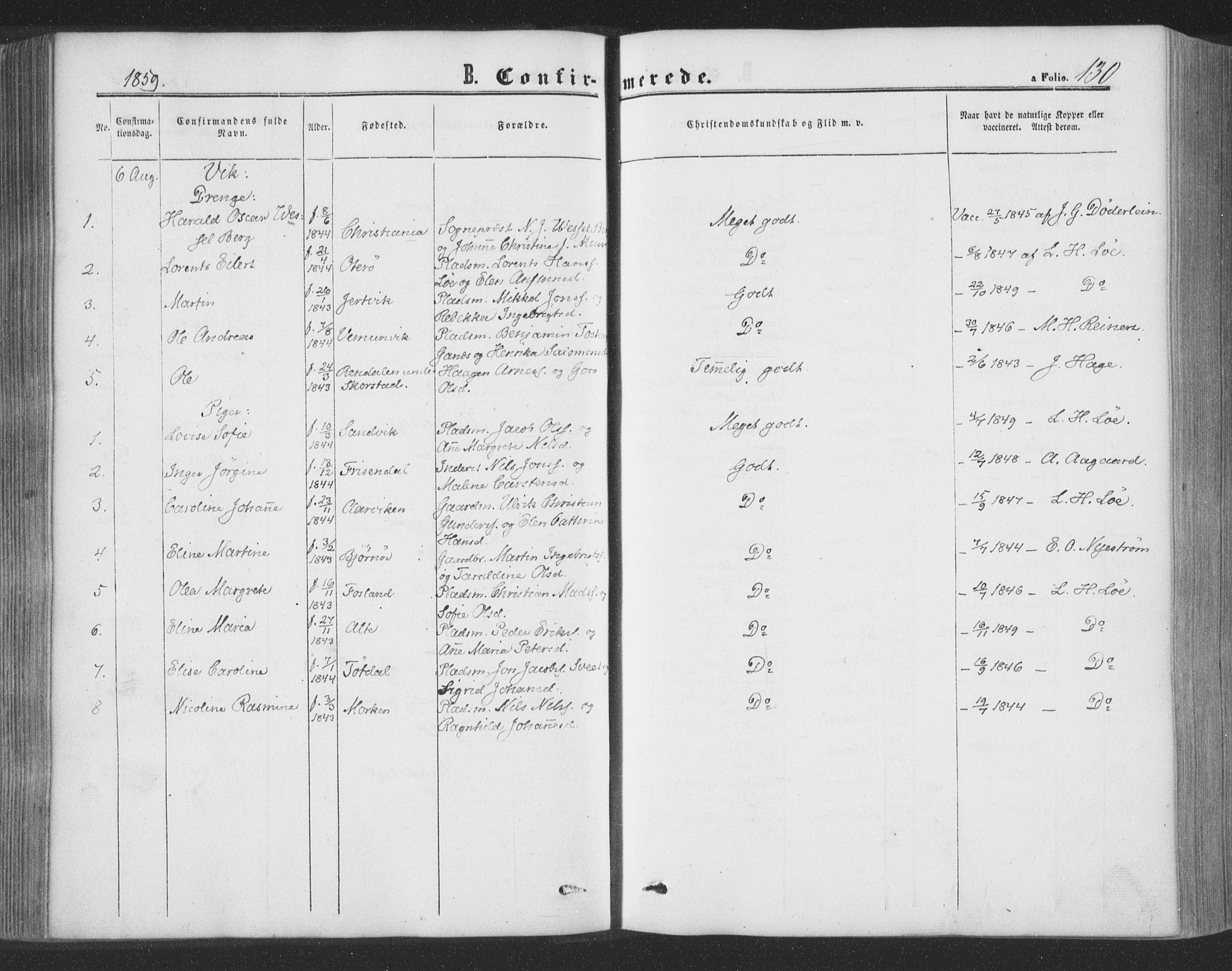 Ministerialprotokoller, klokkerbøker og fødselsregistre - Nord-Trøndelag, SAT/A-1458/773/L0615: Parish register (official) no. 773A06, 1857-1870, p. 130