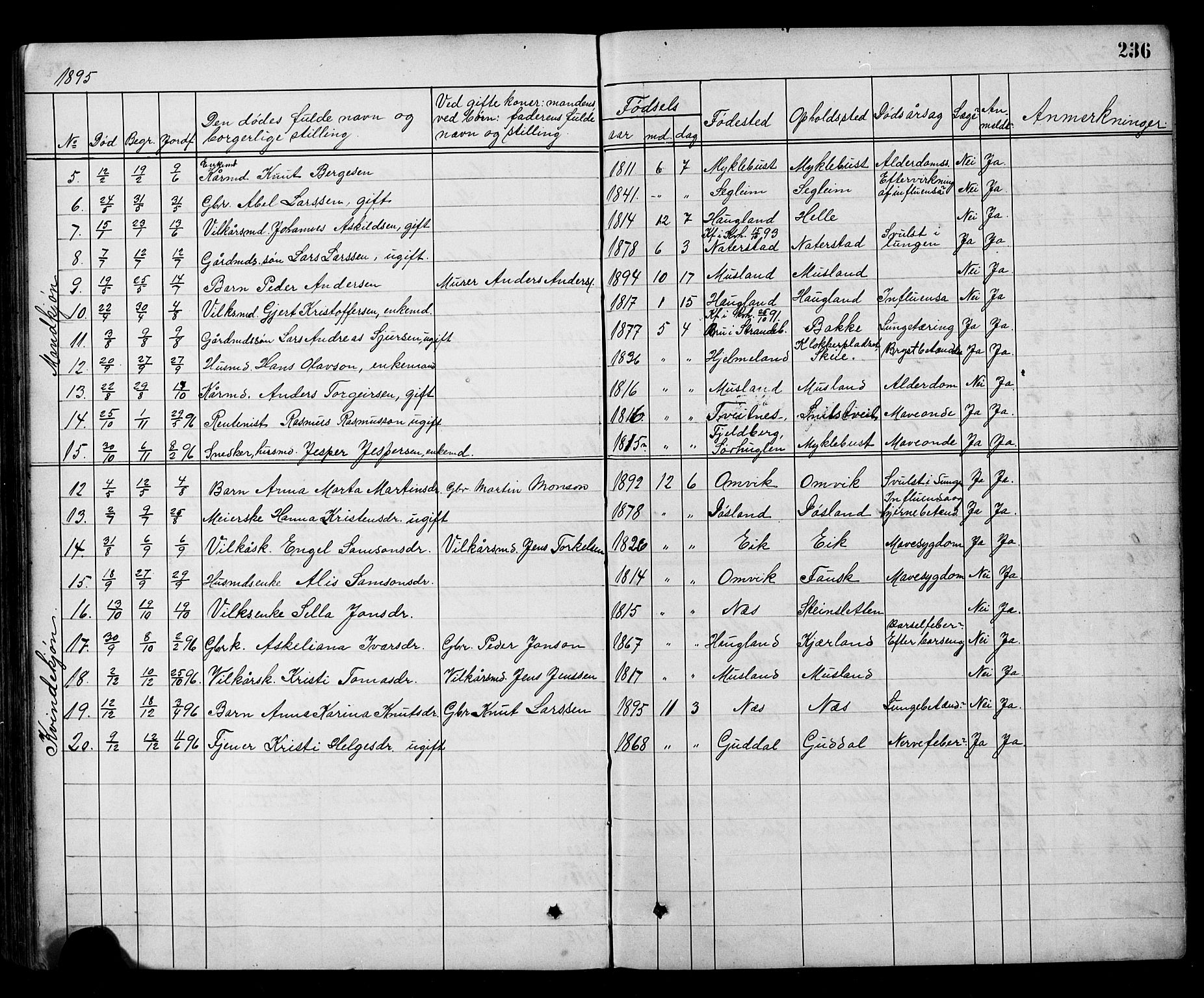 Kvinnherad sokneprestembete, SAB/A-76401/H/Hab: Parish register (copy) no. A 2, 1873-1900, p. 236