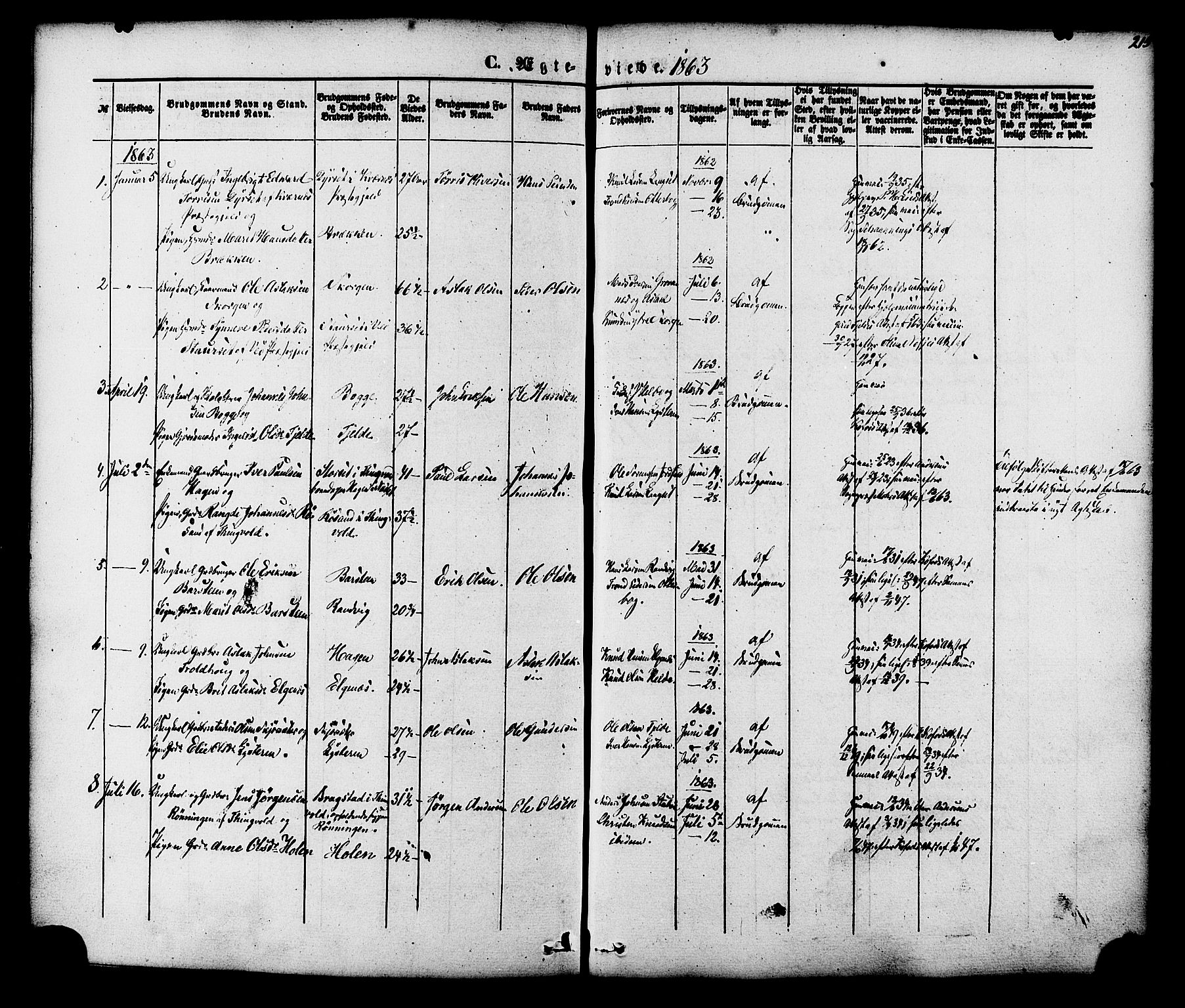Ministerialprotokoller, klokkerbøker og fødselsregistre - Møre og Romsdal, SAT/A-1454/551/L0625: Parish register (official) no. 551A05, 1846-1879, p. 215