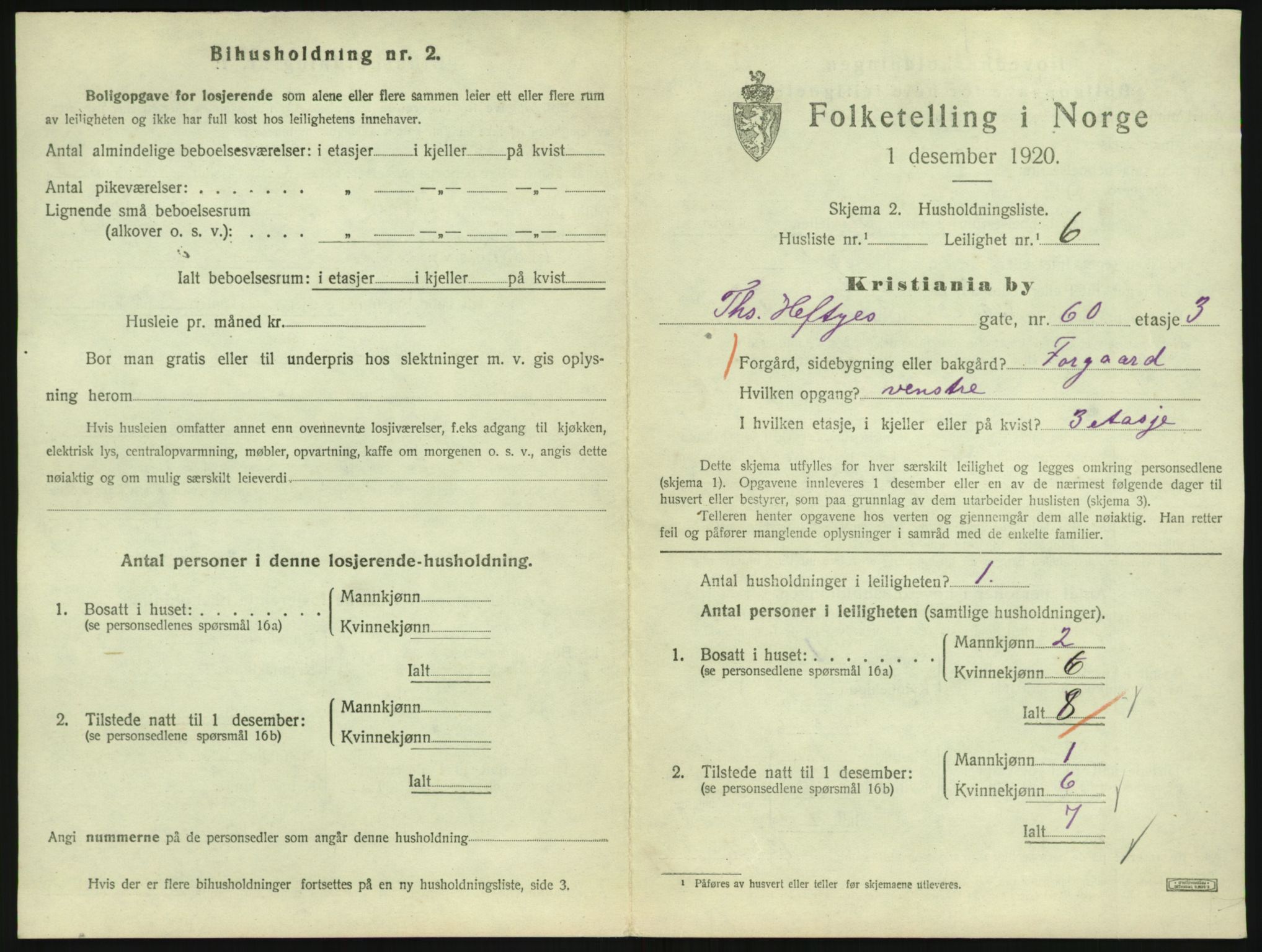 SAO, 1920 census for Kristiania, 1920, p. 111431