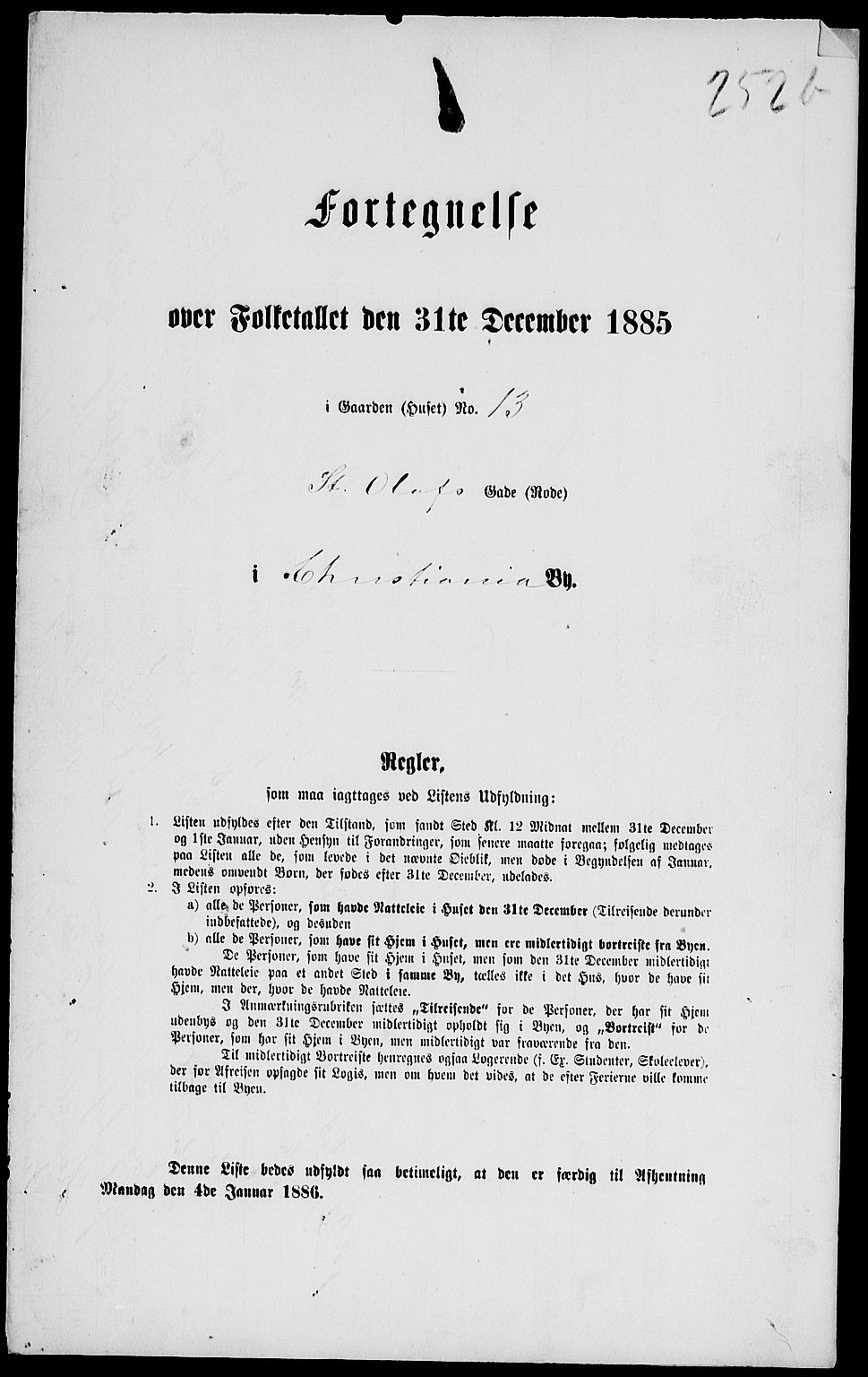 RA, 1885 census for 0301 Kristiania, 1885, p. 6190