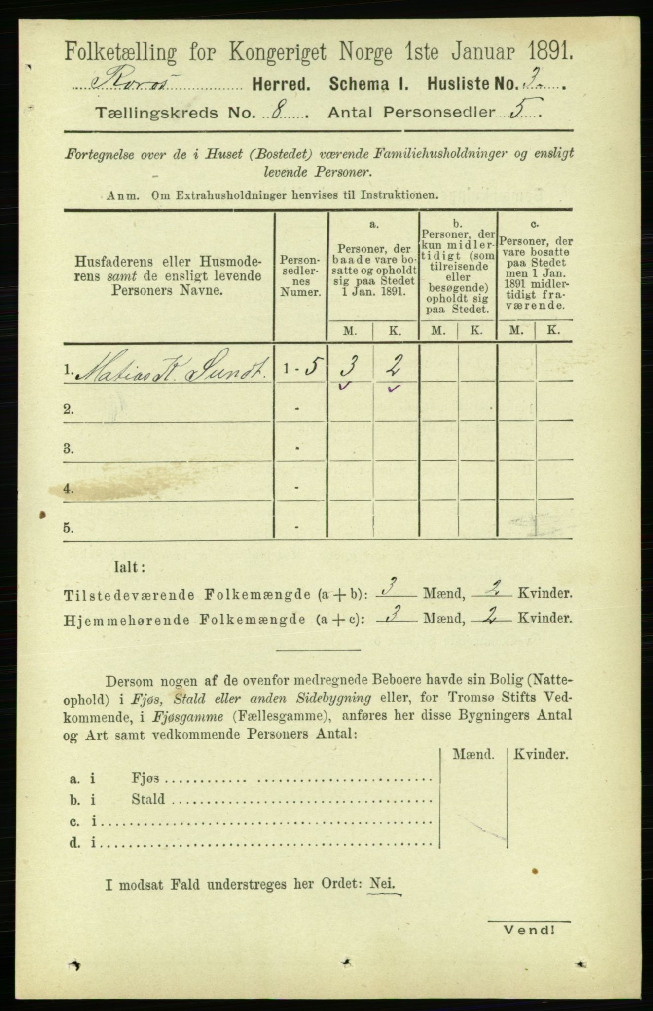 RA, 1891 census for 1640 Røros, 1891, p. 1580