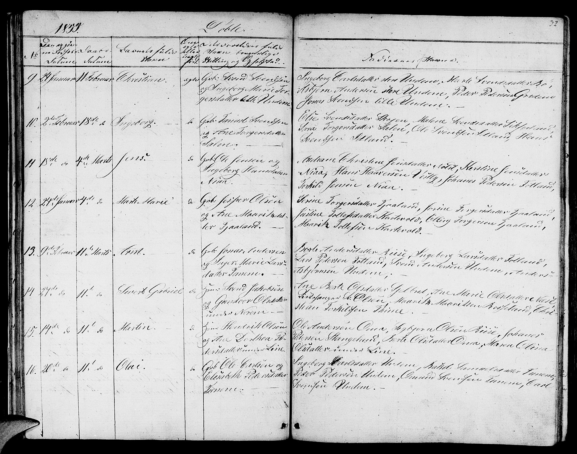 Lye sokneprestkontor, AV/SAST-A-101794/001/30BB/L0002: Parish register (copy) no. B 2, 1852-1867, p. 32