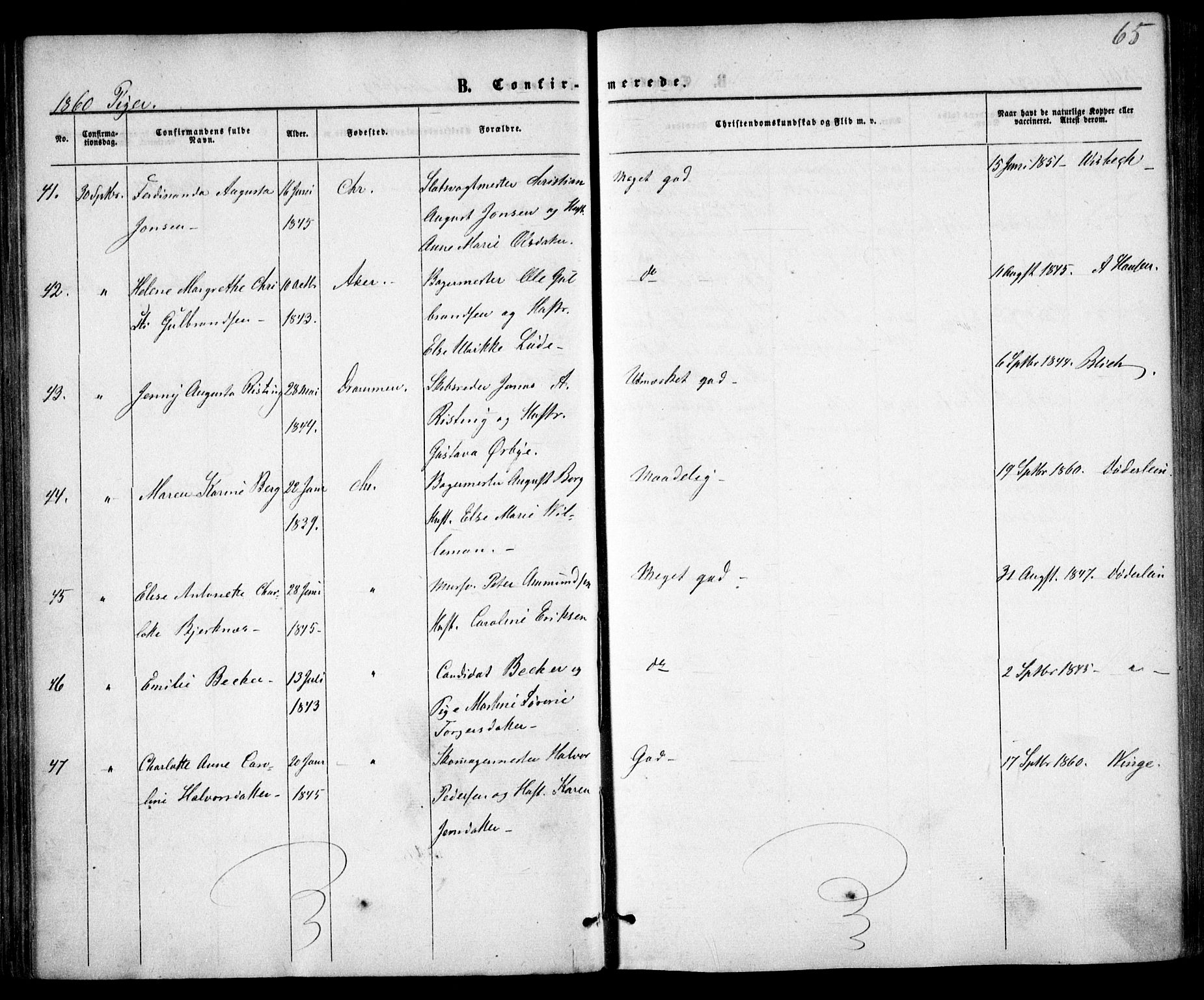 Trefoldighet prestekontor Kirkebøker, AV/SAO-A-10882/F/Fb/L0001: Parish register (official) no. II 1, 1858-1871, p. 65