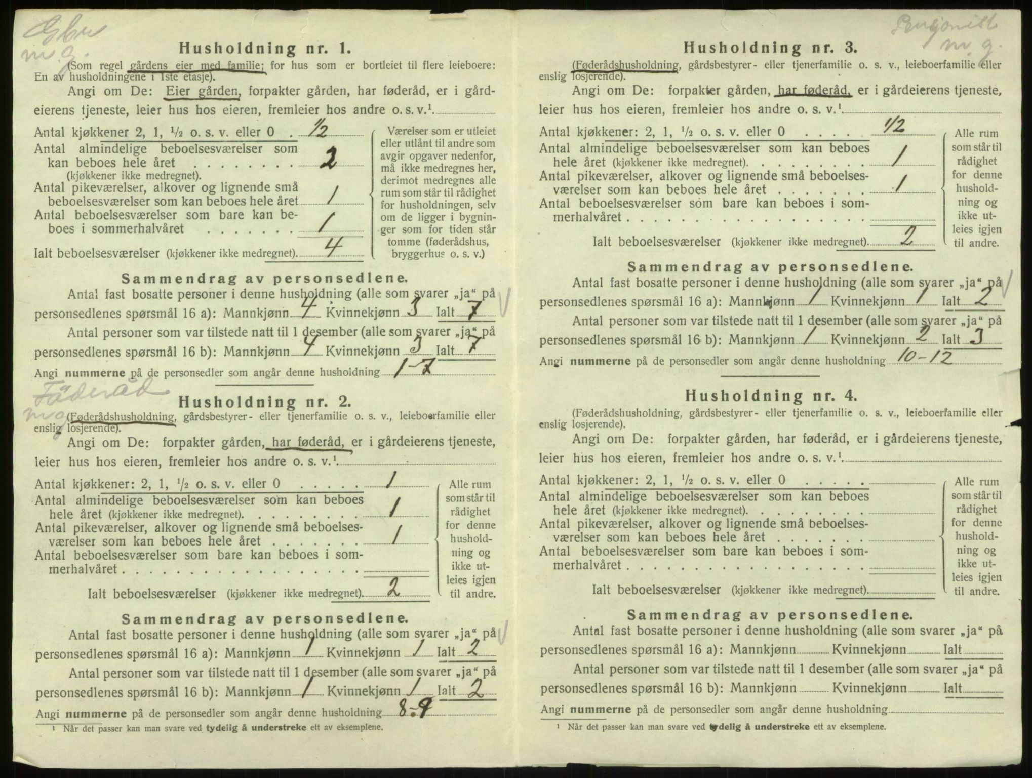 SAB, 1920 census for Hosanger, 1920, p. 912