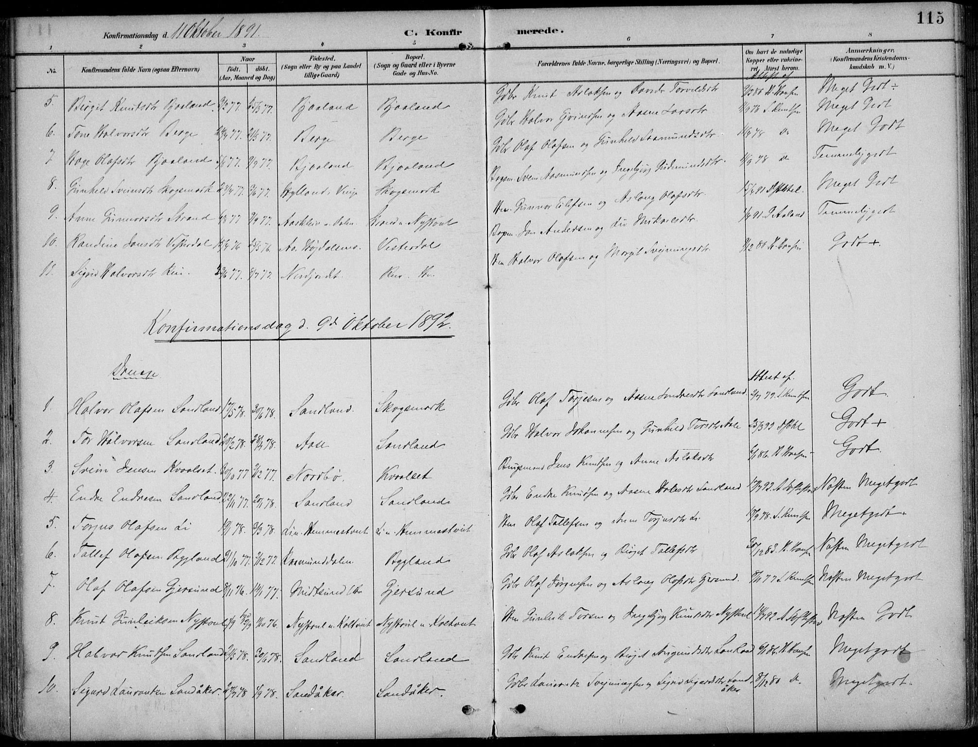 Kviteseid kirkebøker, AV/SAKO-A-276/F/Fb/L0002: Parish register (official) no. II 2, 1882-1916, p. 115