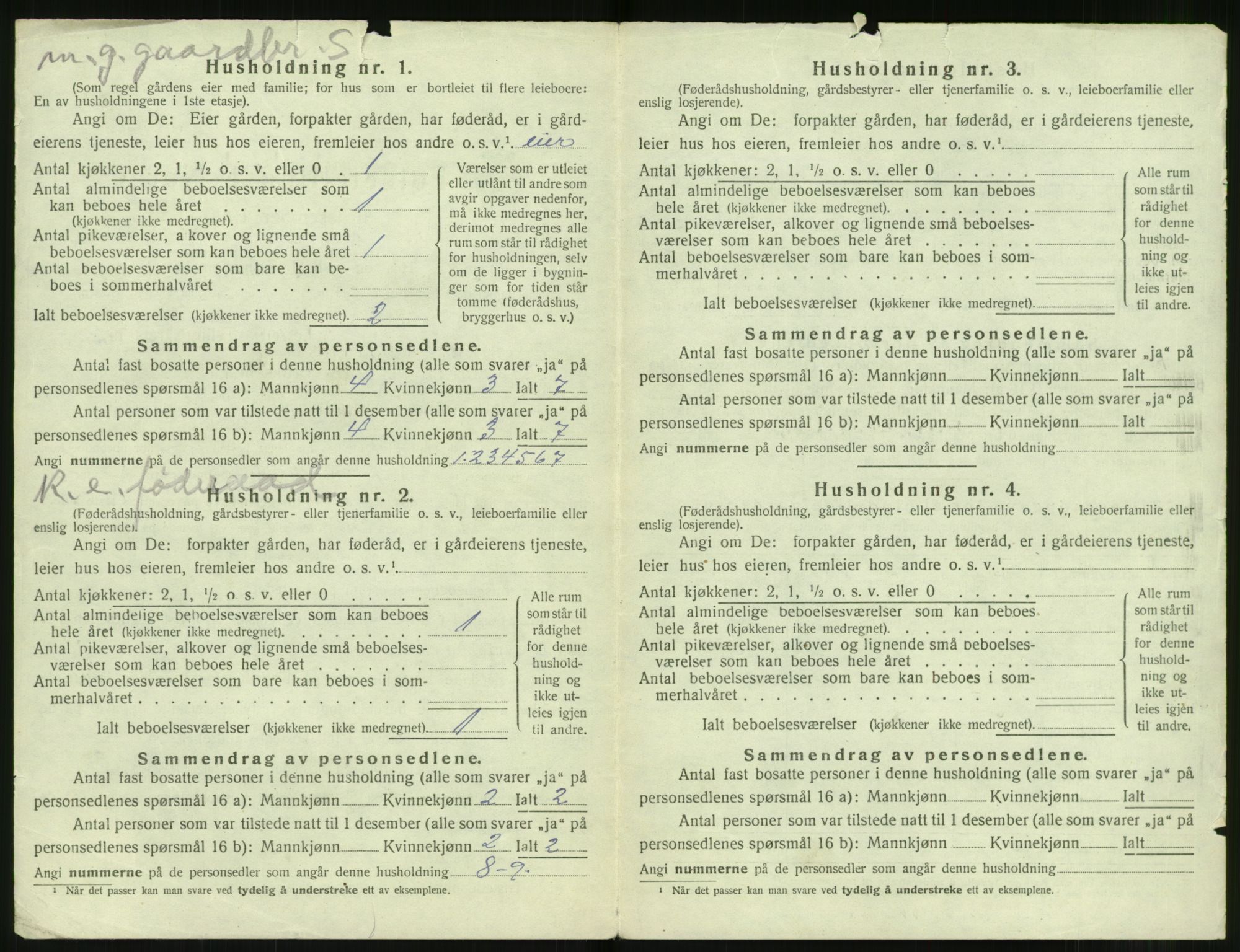 SAT, 1920 census for Sunnylven, 1920, p. 567