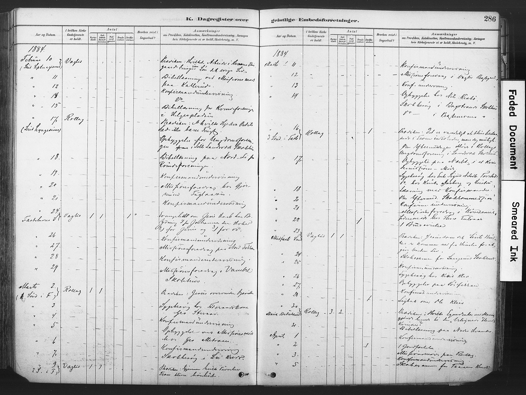 Rollag kirkebøker, AV/SAKO-A-240/F/Fa/L0011: Parish register (official) no. I 11, 1878-1902, p. 286