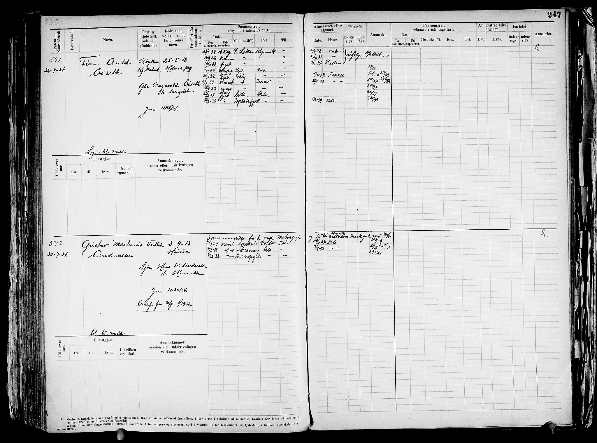 Drammen innrulleringsdistrikt, SAKO/A-781/F/Fd/L0003: Maskinist- og fyrbøterrulle, 1904-1948, p. 254