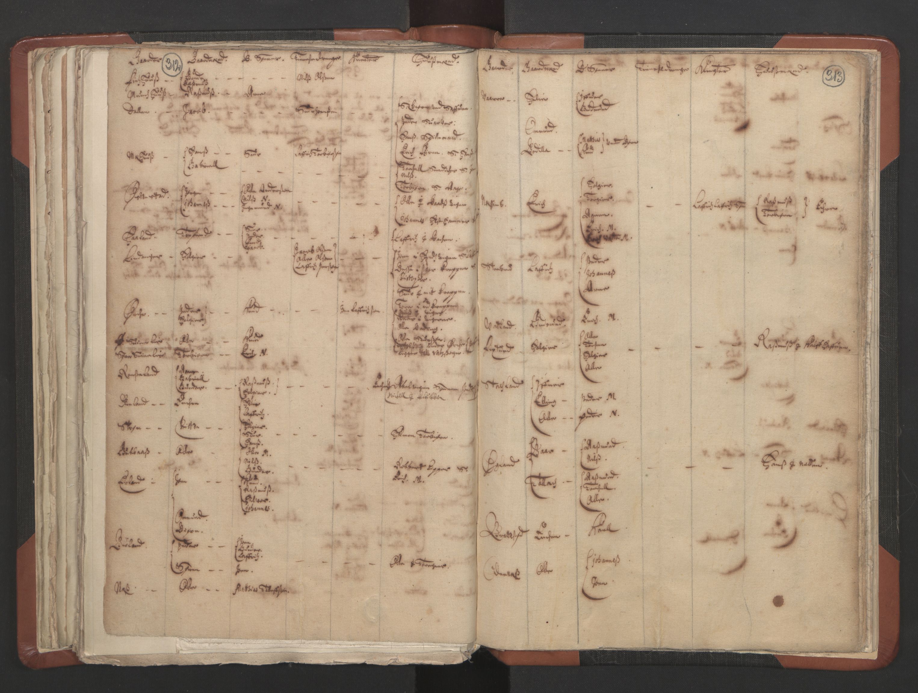 RA, Vicar's Census 1664-1666, no. 19: Ryfylke deanery, 1664-1666, p. 312-313