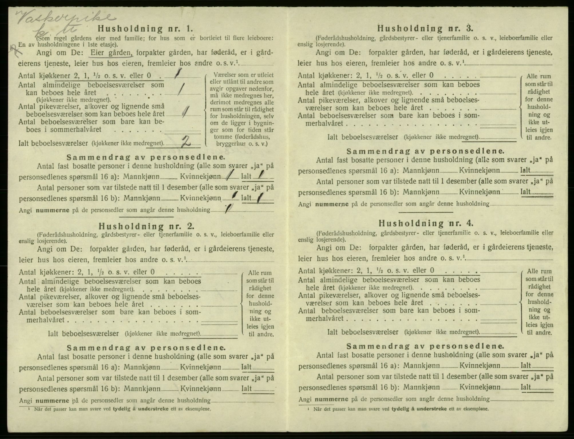 SAB, 1920 census for Kvam, 1920, p. 956