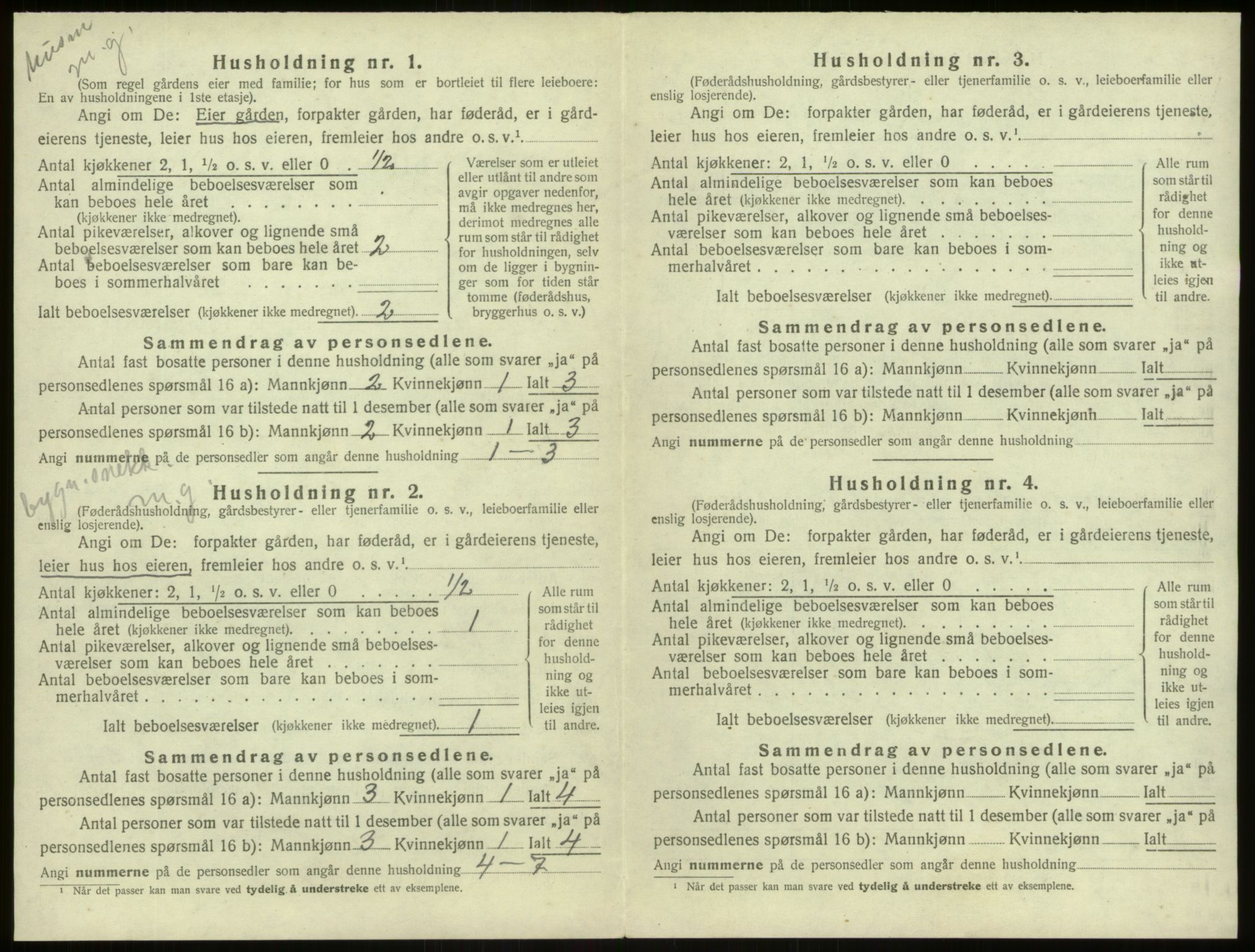 SAB, 1920 census for Aurland, 1920, p. 410