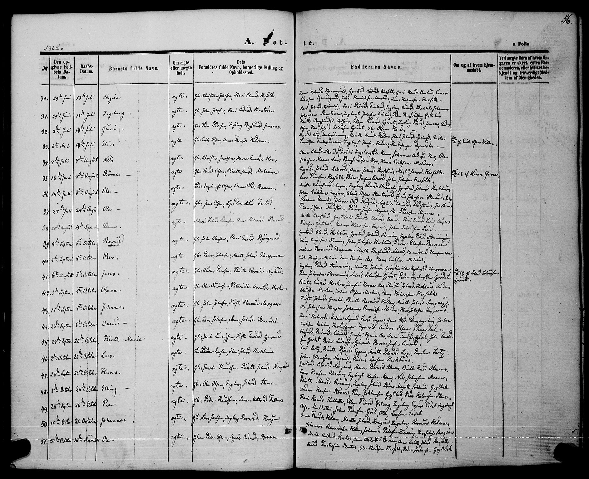 Ministerialprotokoller, klokkerbøker og fødselsregistre - Sør-Trøndelag, SAT/A-1456/685/L0968: Parish register (official) no. 685A07 /3, 1860-1869, p. 56