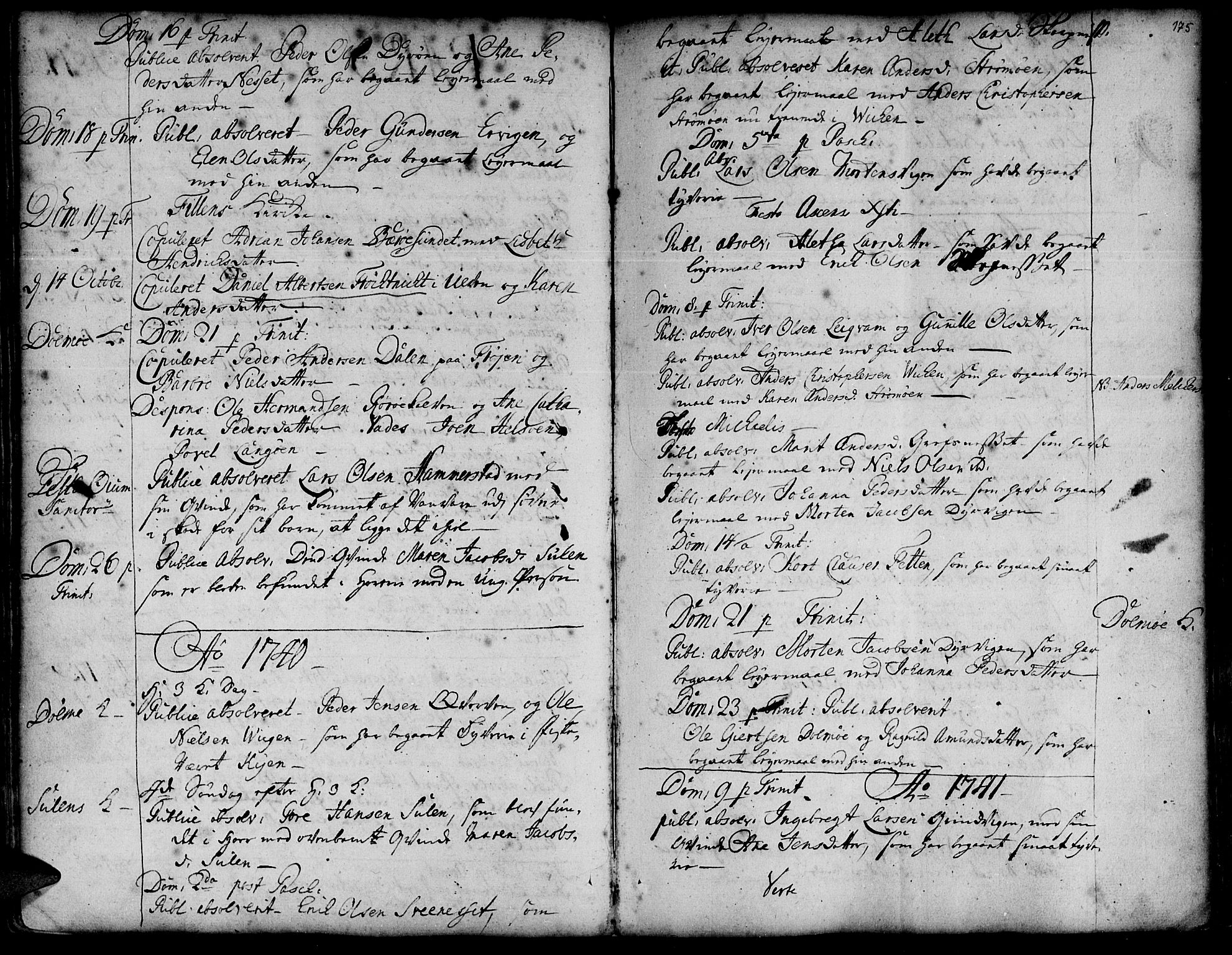 Ministerialprotokoller, klokkerbøker og fødselsregistre - Sør-Trøndelag, SAT/A-1456/634/L0525: Parish register (official) no. 634A01, 1736-1775, p. 175