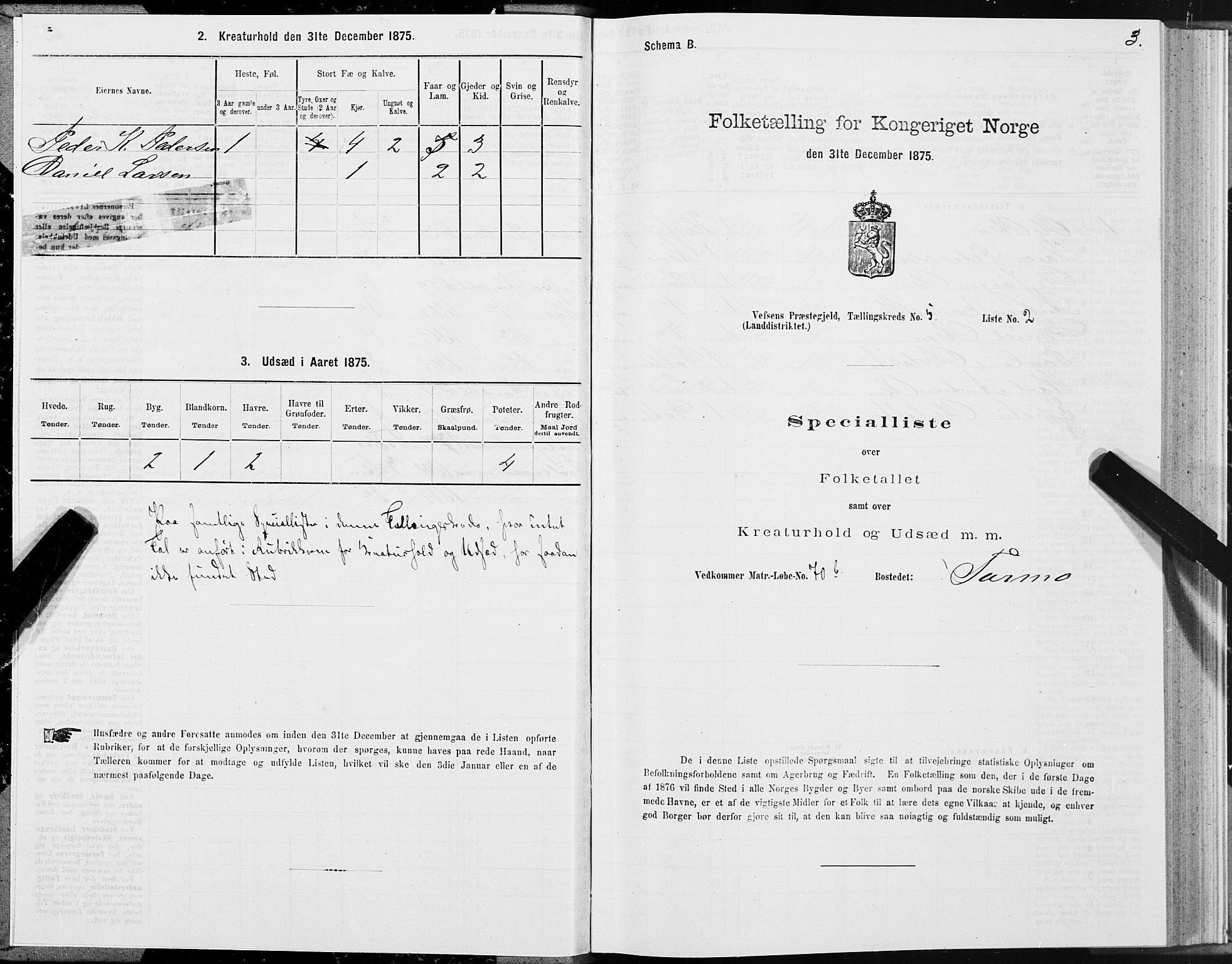 SAT, 1875 census for 1824L Vefsn/Vefsn, 1875, p. 2003