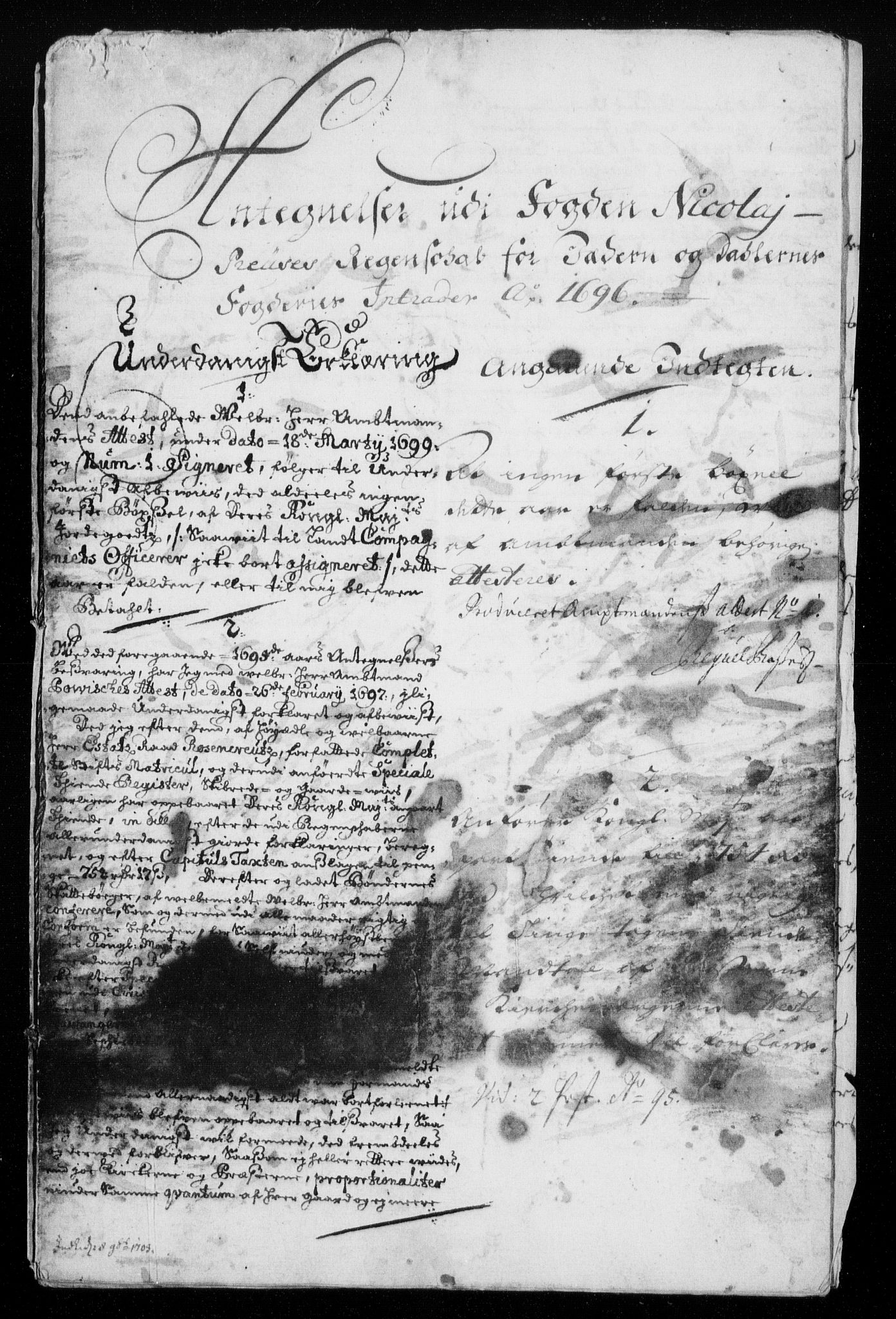 Rentekammeret inntil 1814, Reviderte regnskaper, Fogderegnskap, AV/RA-EA-4092/R46/L2728: Fogderegnskap Jæren og Dalane, 1694-1696, p. 522