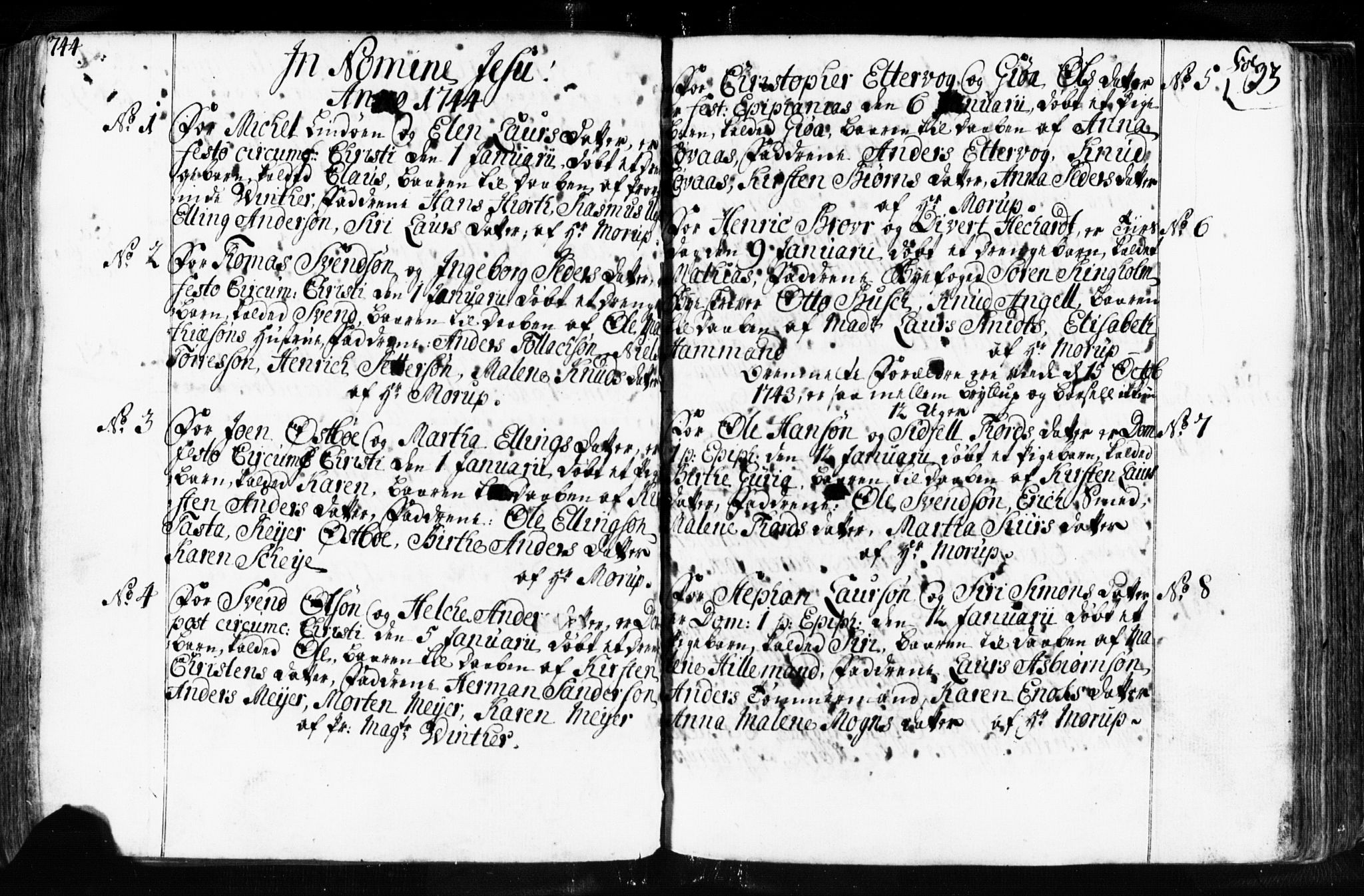 Domkirken sokneprestkontor, SAST/A-101812/001/30/30BB/L0003: Parish register (copy) no. B 3, 1733-1751, p. 93