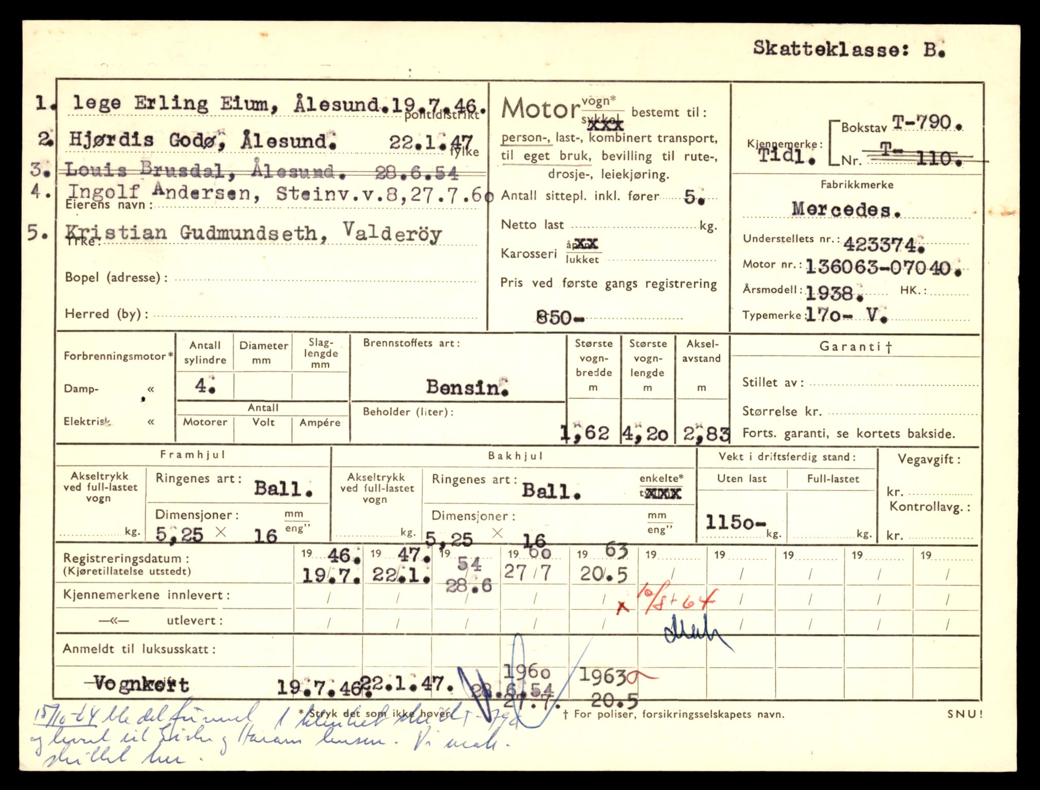 Møre og Romsdal vegkontor - Ålesund trafikkstasjon, SAT/A-4099/F/Fe/L0008: Registreringskort for kjøretøy T 747 - T 894, 1927-1998, p. 1370