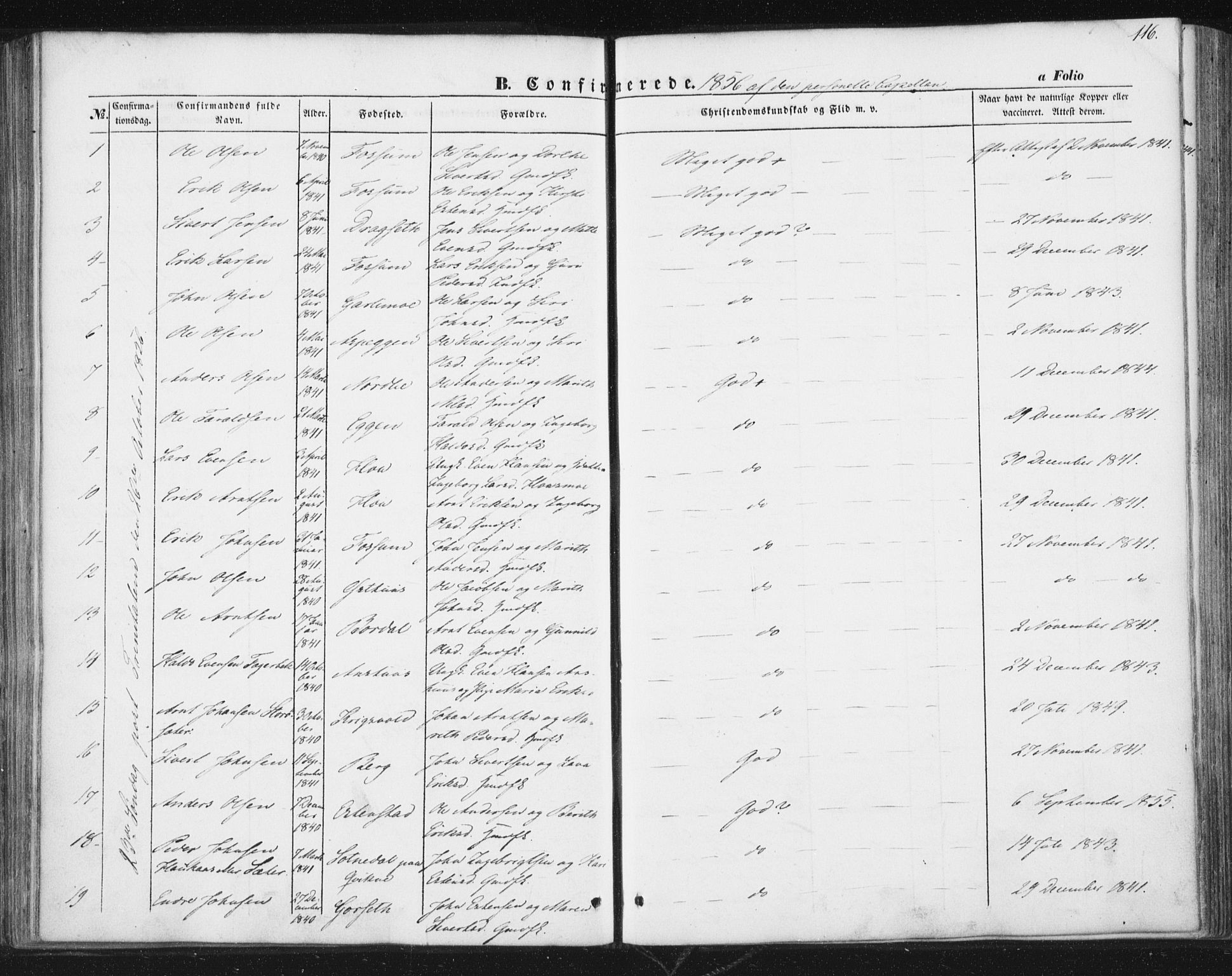 Ministerialprotokoller, klokkerbøker og fødselsregistre - Sør-Trøndelag, SAT/A-1456/689/L1038: Parish register (official) no. 689A03, 1848-1872, p. 116