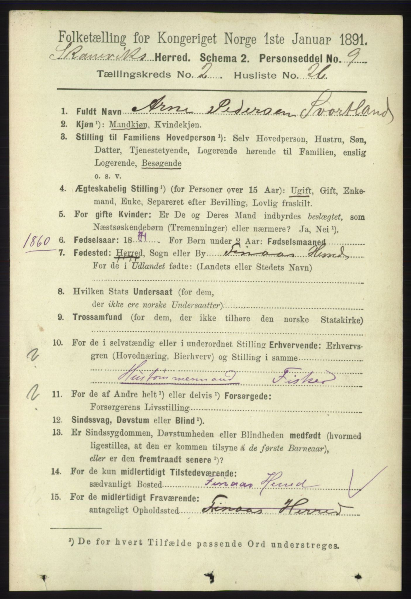 RA, 1891 census for 1212 Skånevik, 1891, p. 487