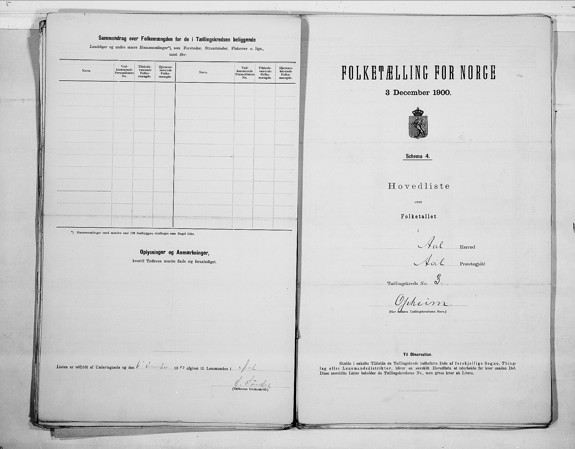 RA, 1900 census for Ål, 1900, p. 9