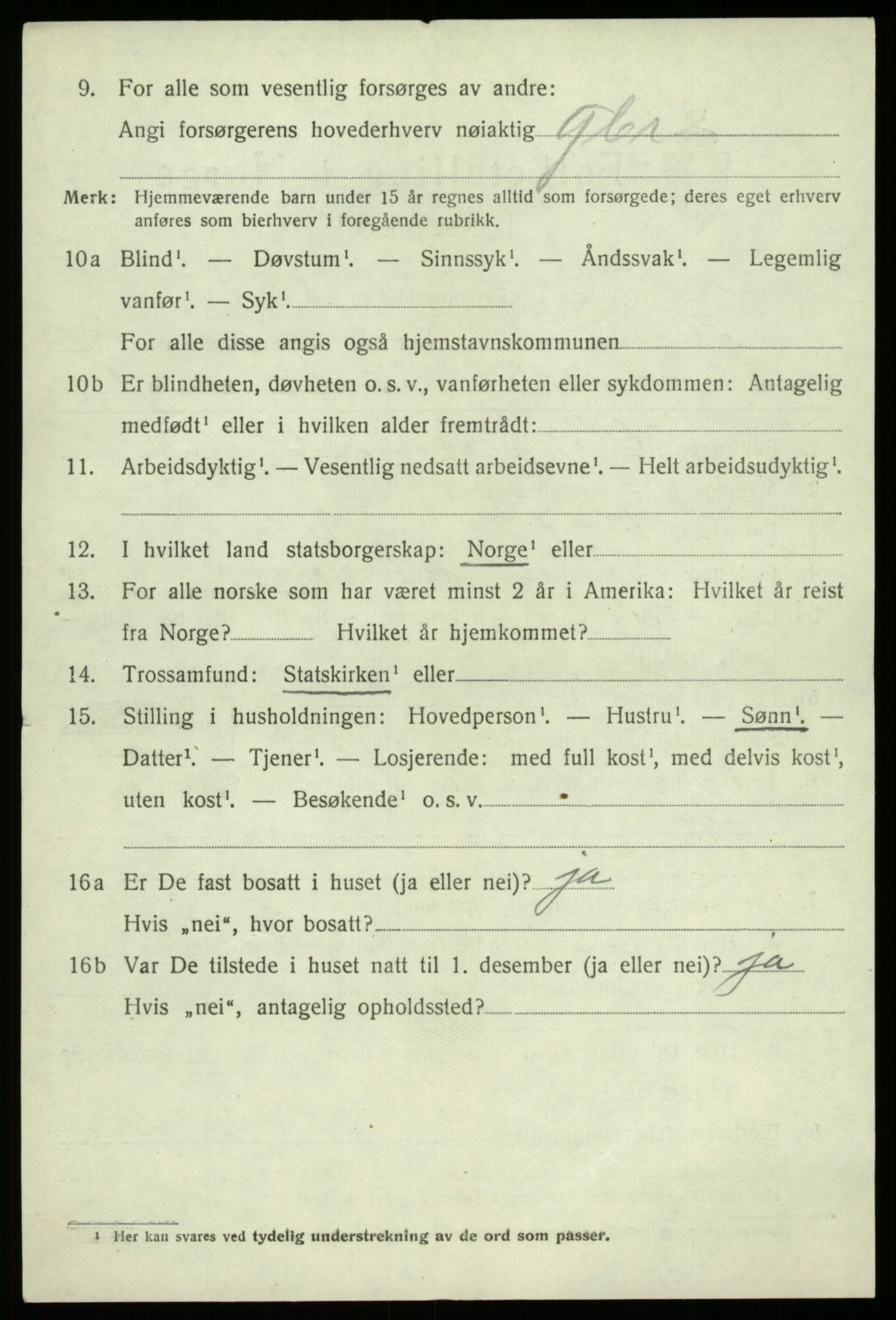 SAB, 1920 census for Strandvik, 1920, p. 3969