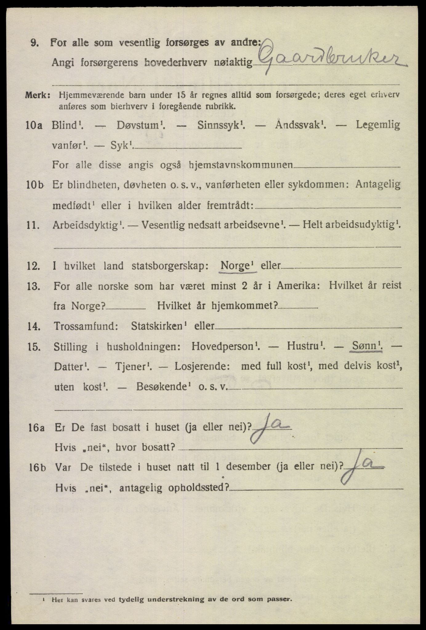 SAK, 1920 census for Feda, 1920, p. 890