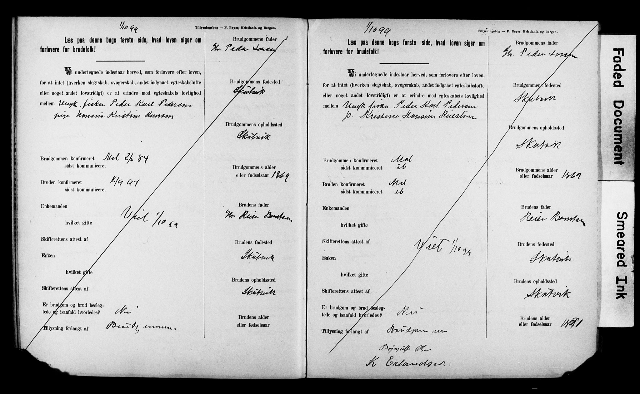 Balsfjord sokneprestembete, AV/SATØ-S-1303/H/Hd/L0031: Banns register no. 31, 1897-1906