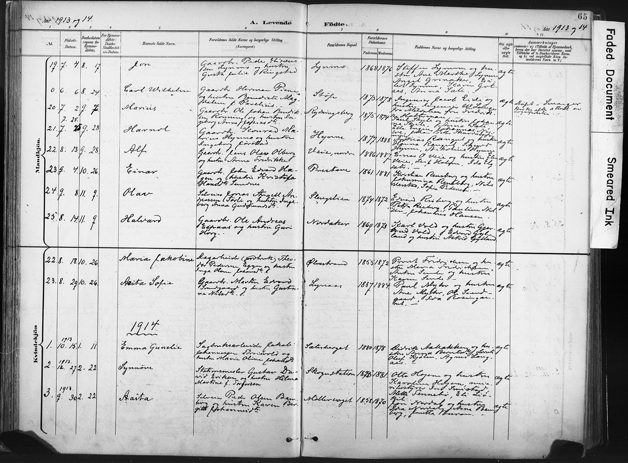 Ministerialprotokoller, klokkerbøker og fødselsregistre - Nord-Trøndelag, SAT/A-1458/717/L0162: Parish register (official) no. 717A12, 1898-1923, p. 65