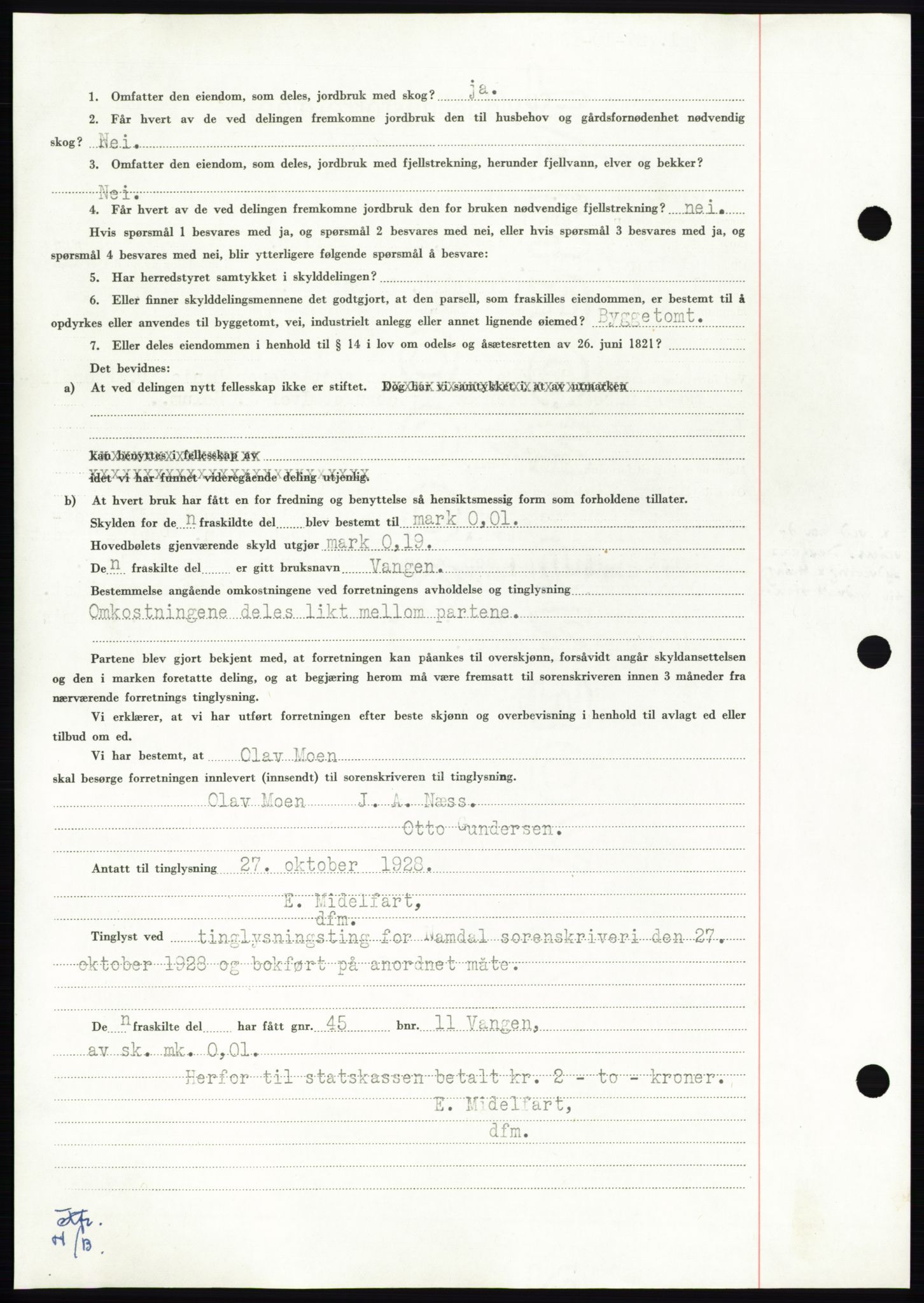Namdal sorenskriveri, SAT/A-4133/1/2/2C: Mortgage book no. -, 1926-1930, Deed date: 27.10.1928