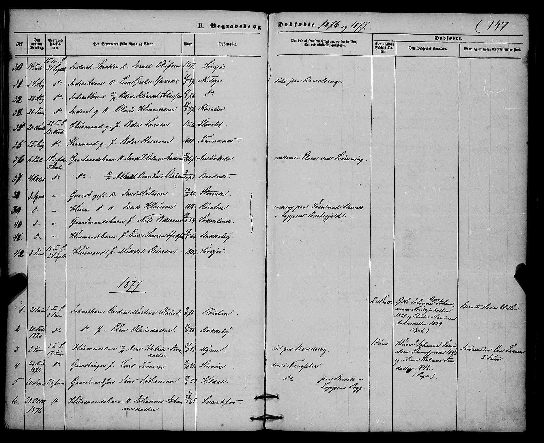 Skjervøy sokneprestkontor, SATØ/S-1300/H/Ha/Haa/L0013kirke: Parish register (official) no. 13, 1863-1877, p. 147