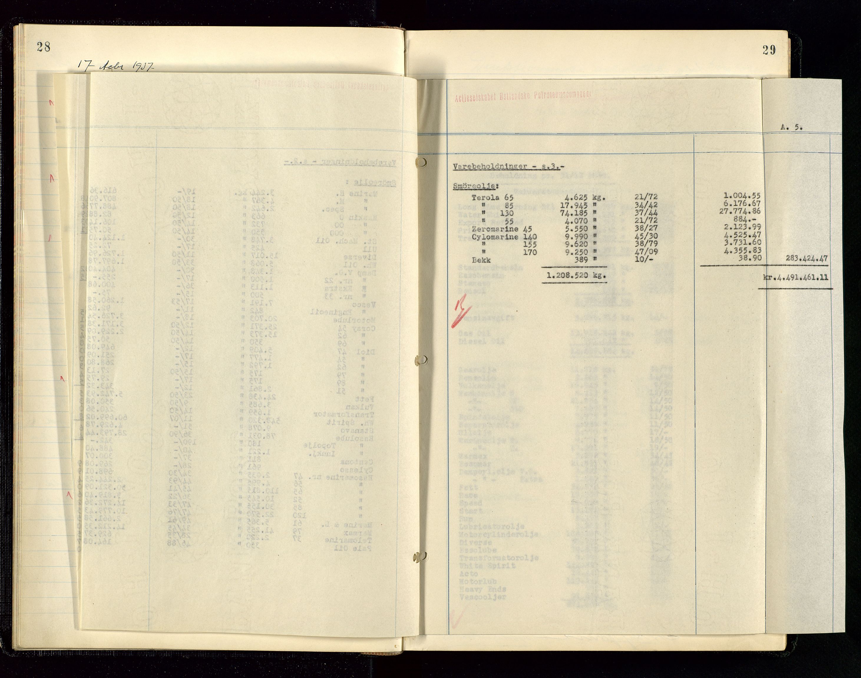 PA 1534 - Østlandske Petroleumscompagni A/S, AV/SAST-A-101954/A/Aa/L0004/0003: Direksjonsprotokoller / Den Administrerende Direksjon alle selskaper (referatprotokoll), 1936-1943