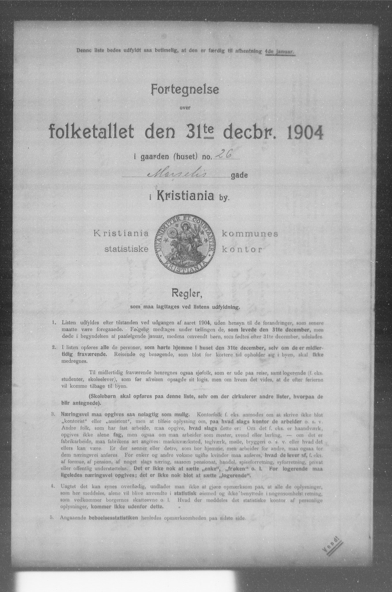 OBA, Municipal Census 1904 for Kristiania, 1904, p. 12408