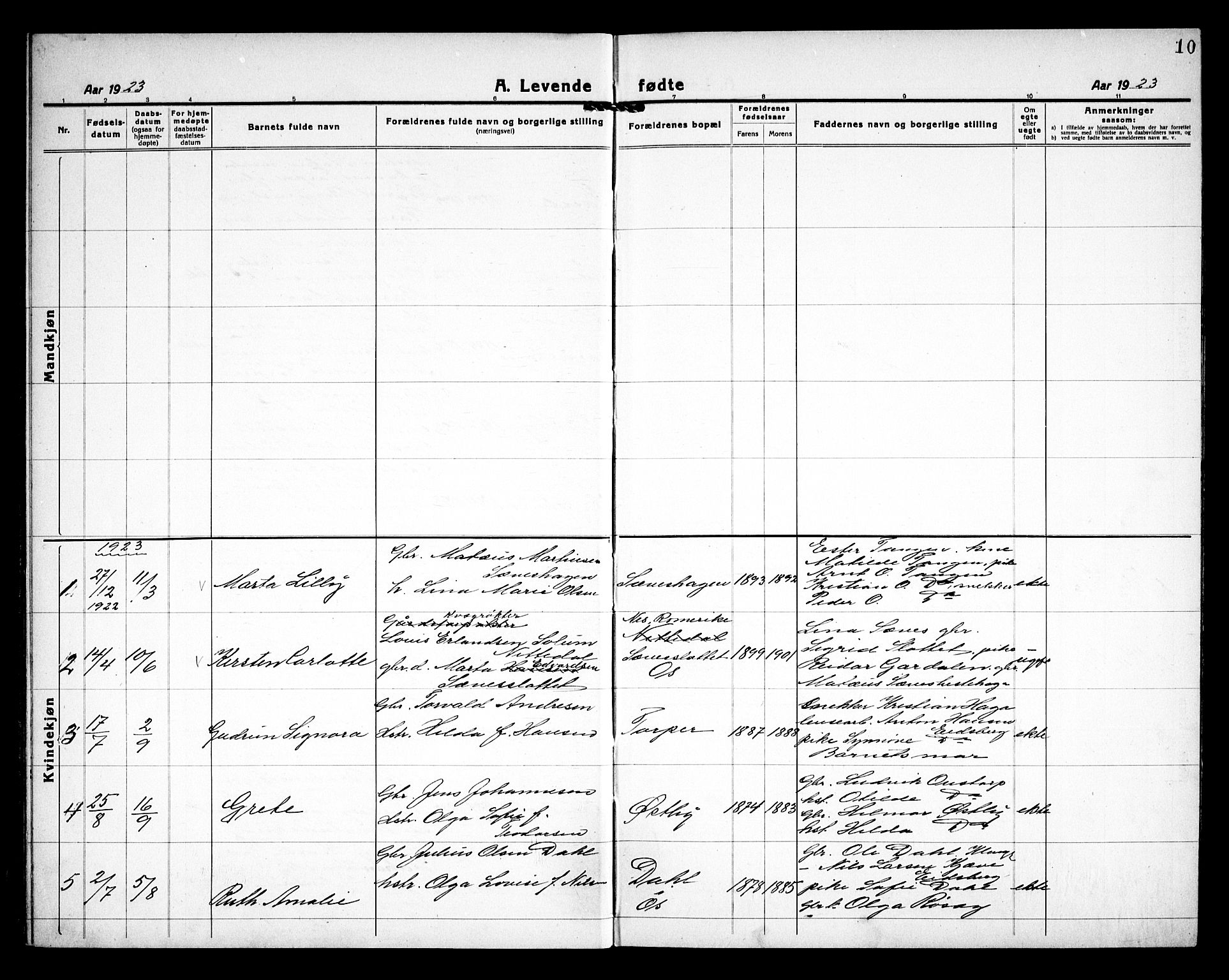 Rakkestad prestekontor Kirkebøker, AV/SAO-A-2008/G/Gc/L0003: Parish register (copy) no. III 3, 1920-1938, p. 10