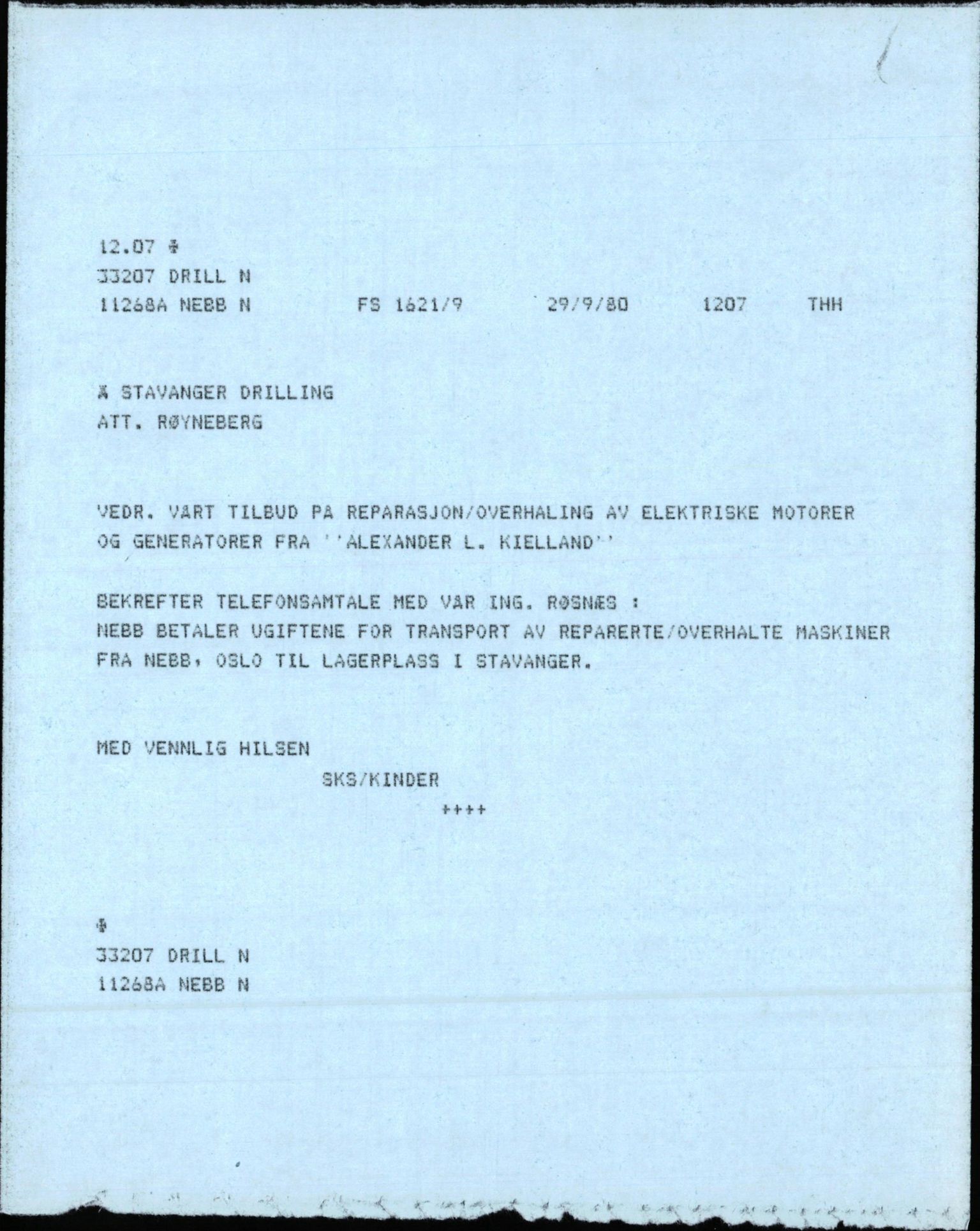 Pa 1503 - Stavanger Drilling AS, AV/SAST-A-101906/2/E/Eb/Eba/L0018: Alexander L. Kielland repair, 1976-1981