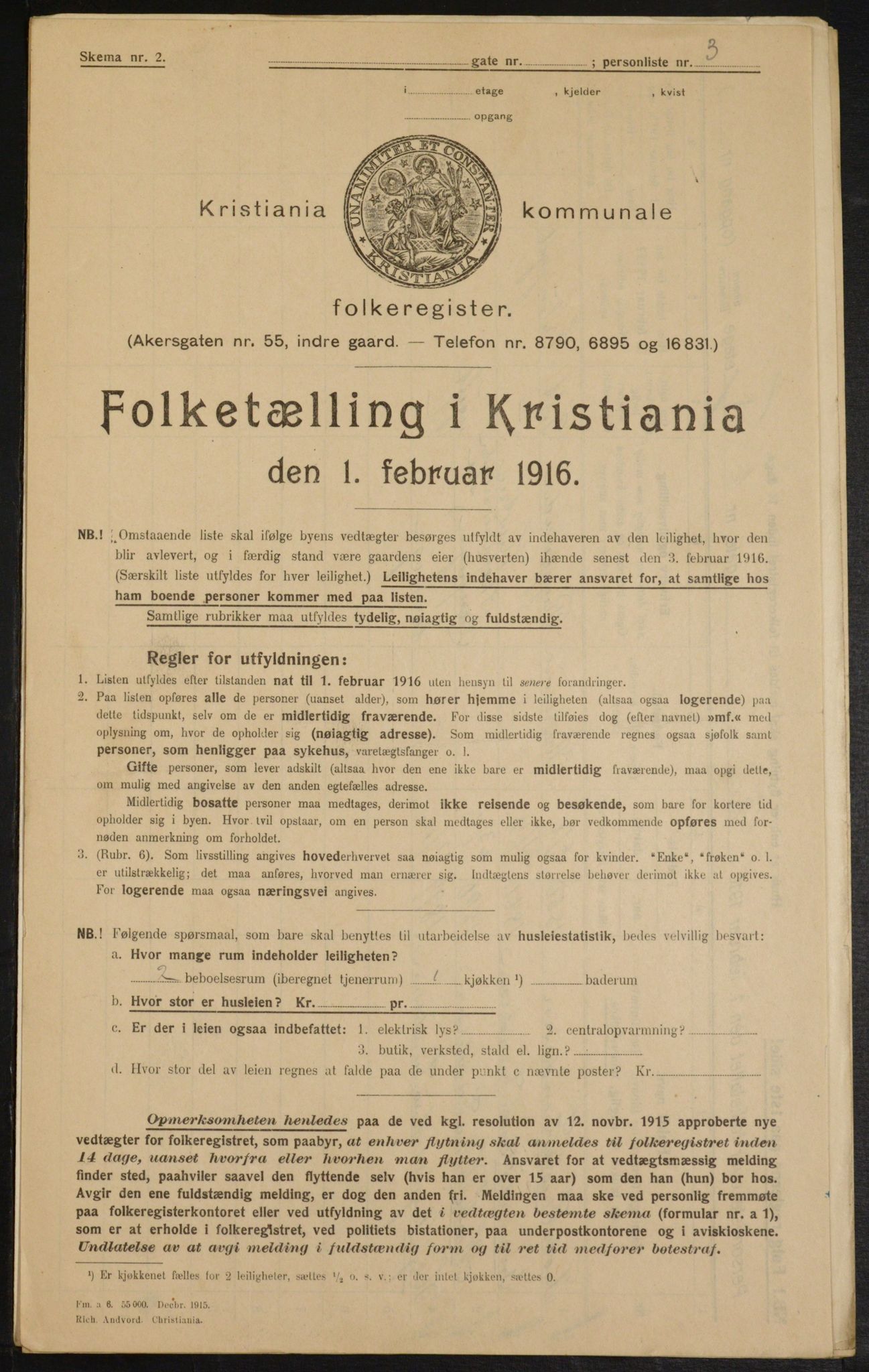 OBA, Municipal Census 1916 for Kristiania, 1916, p. 22376