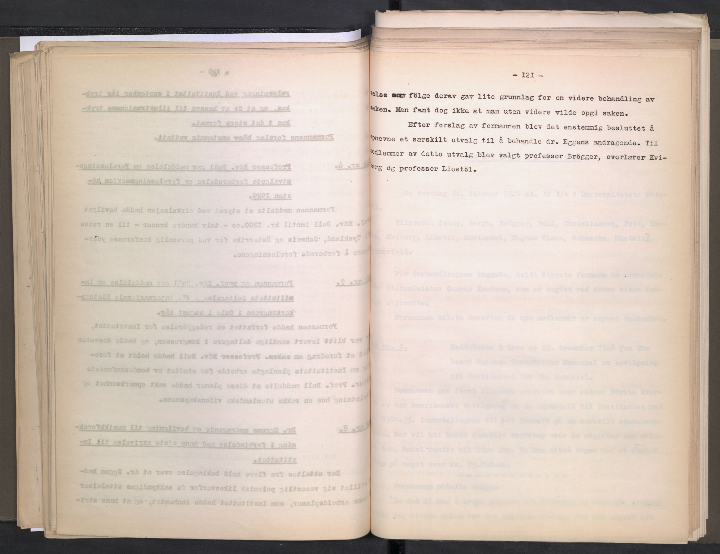 Instituttet for sammenlignende kulturforskning, AV/RA-PA-0424/A/L0005: Styreprotokoll, 1923-1930, p. 120