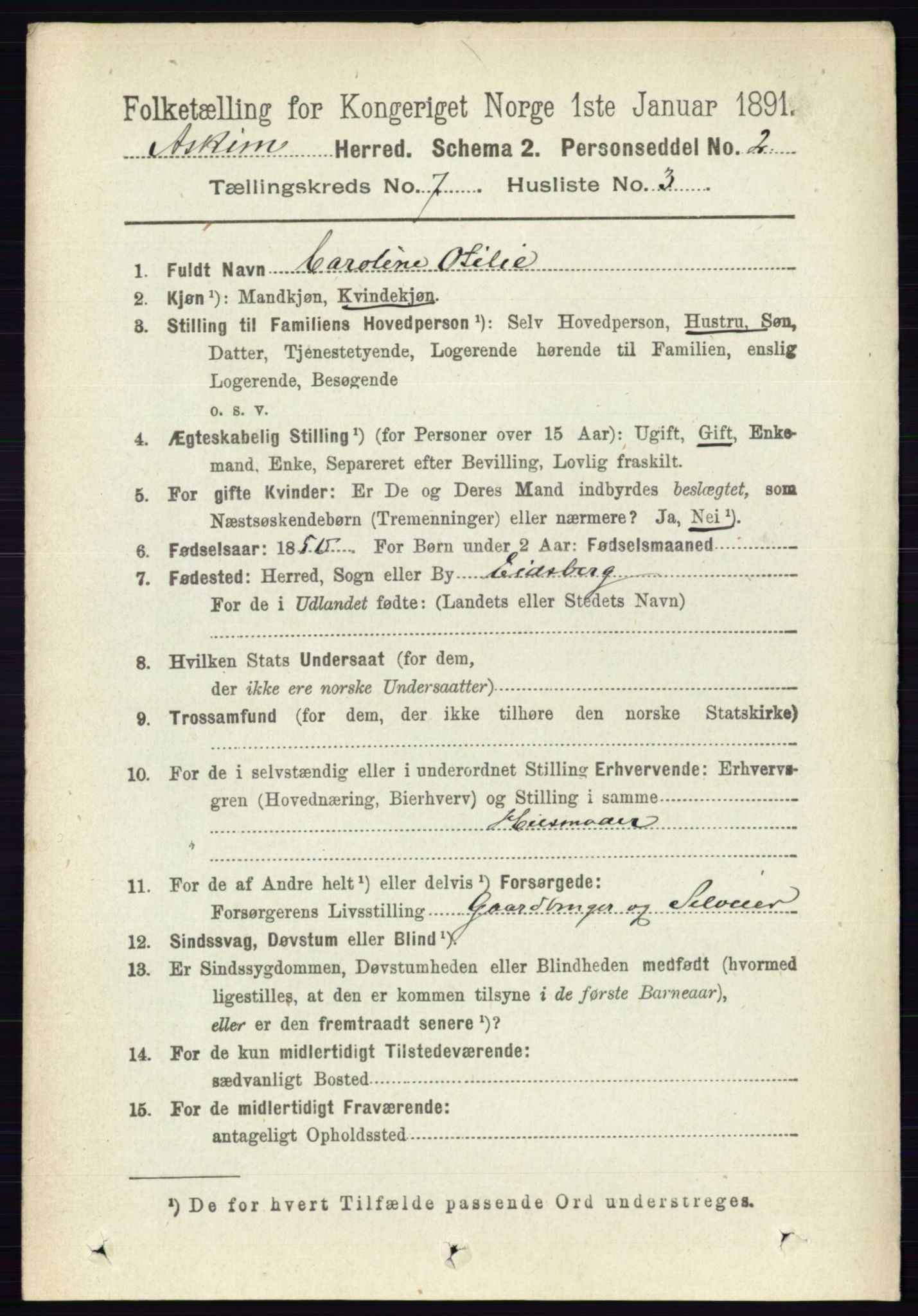 RA, 1891 census for 0124 Askim, 1891, p. 1025