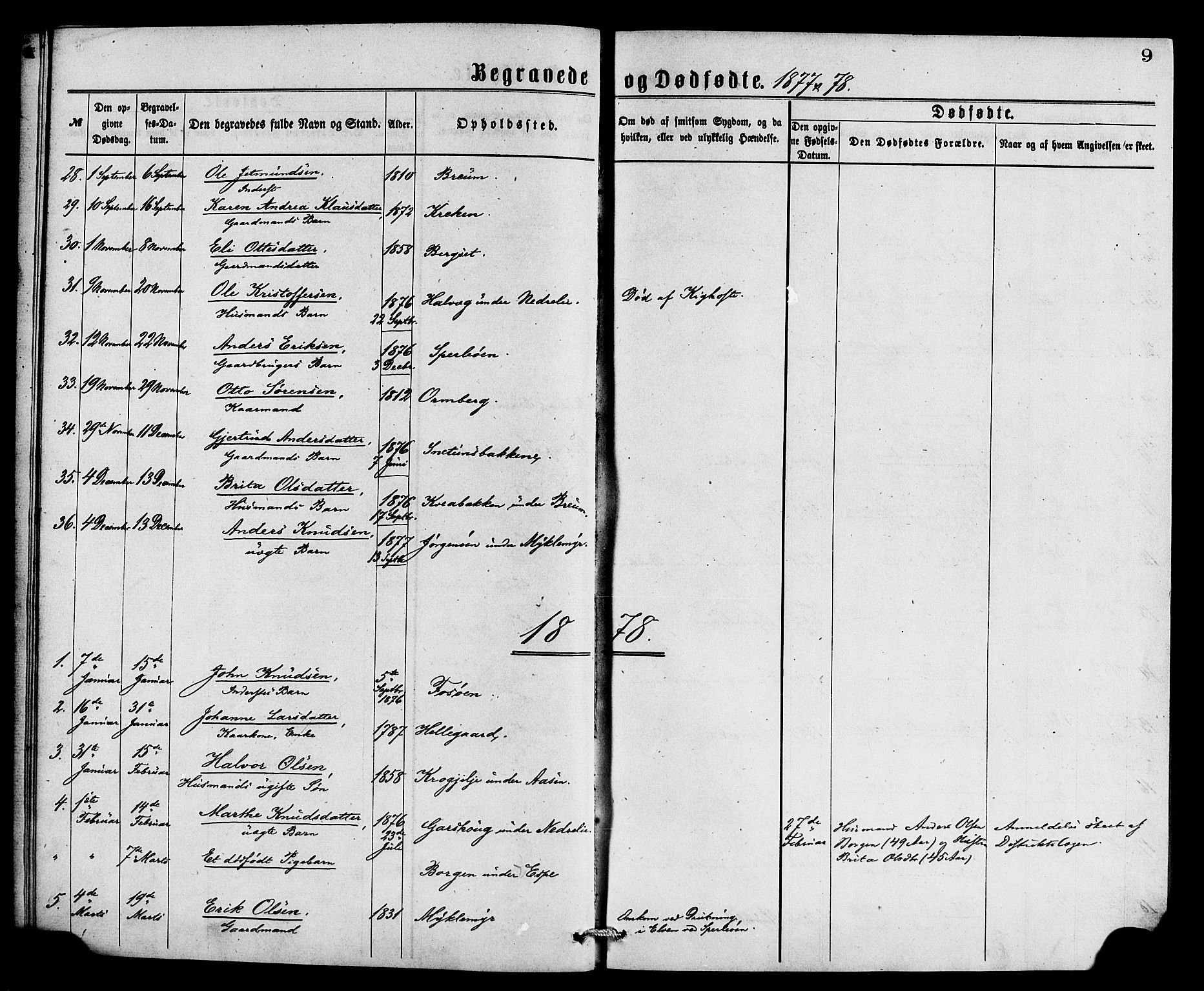 Jostedal sokneprestembete, AV/SAB-A-80601/H/Haa/Haaa/L0009: Parish register (official) no. A 9, 1876-1886, p. 9