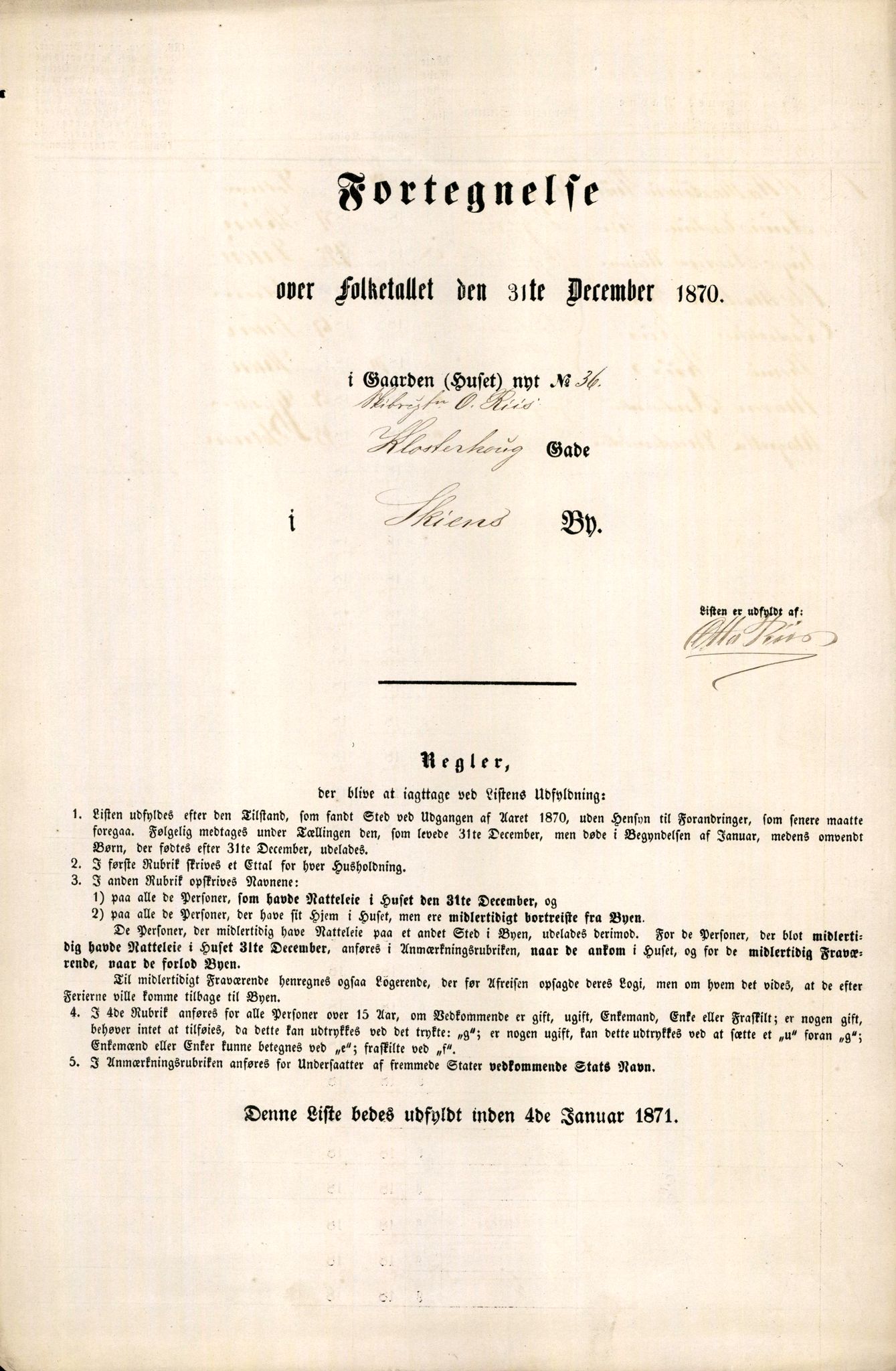 RA, 1870 census for 0806 Skien, 1870, p. 807