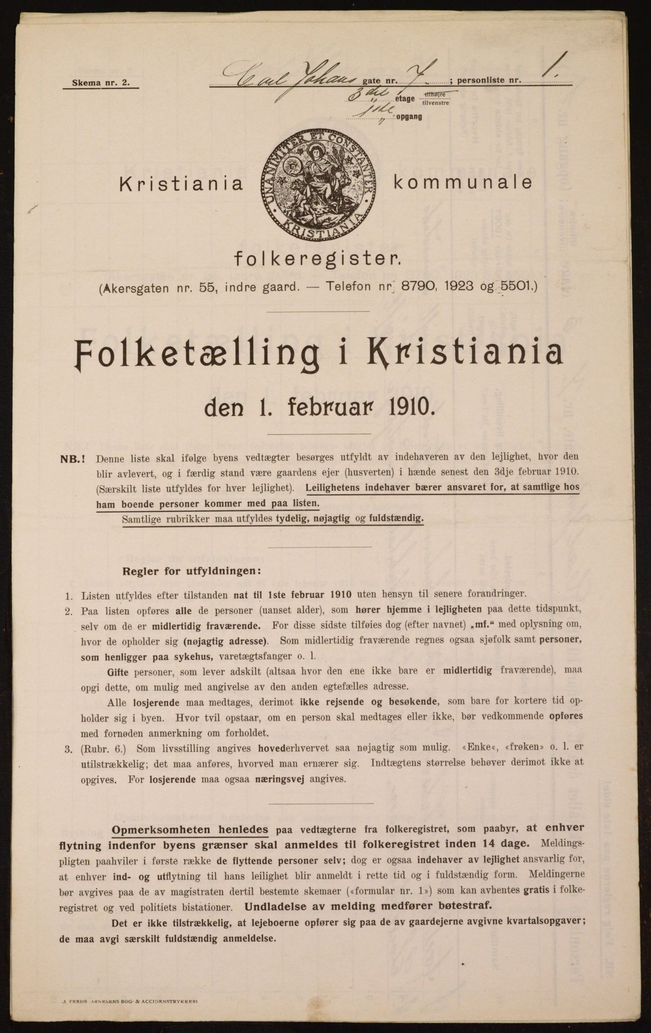 OBA, Municipal Census 1910 for Kristiania, 1910, p. 47317