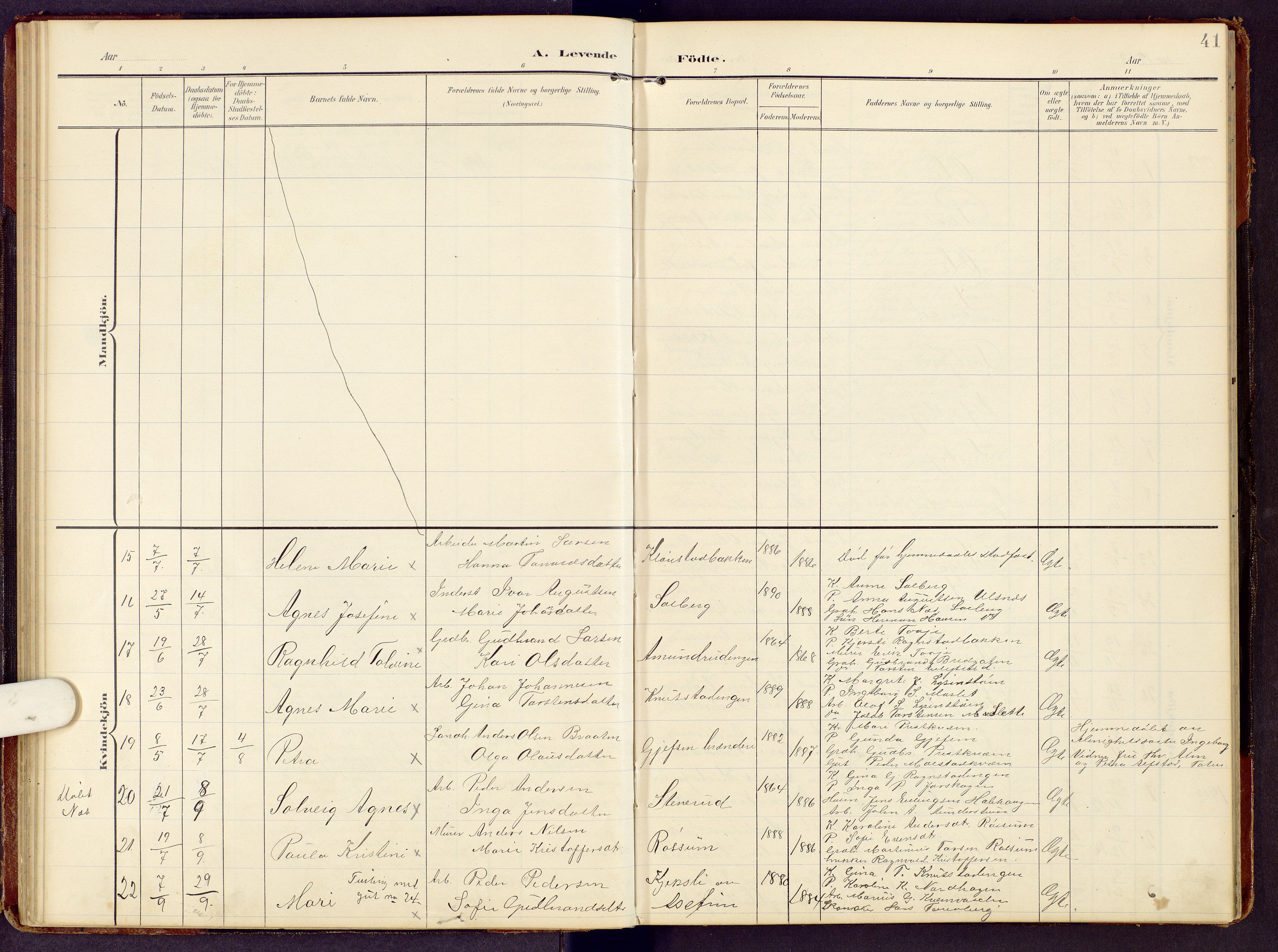 Brandbu prestekontor, SAH/PREST-114/H/Ha/Hab/L0009: Parish register (copy) no. 9, 1903-1916, p. 41