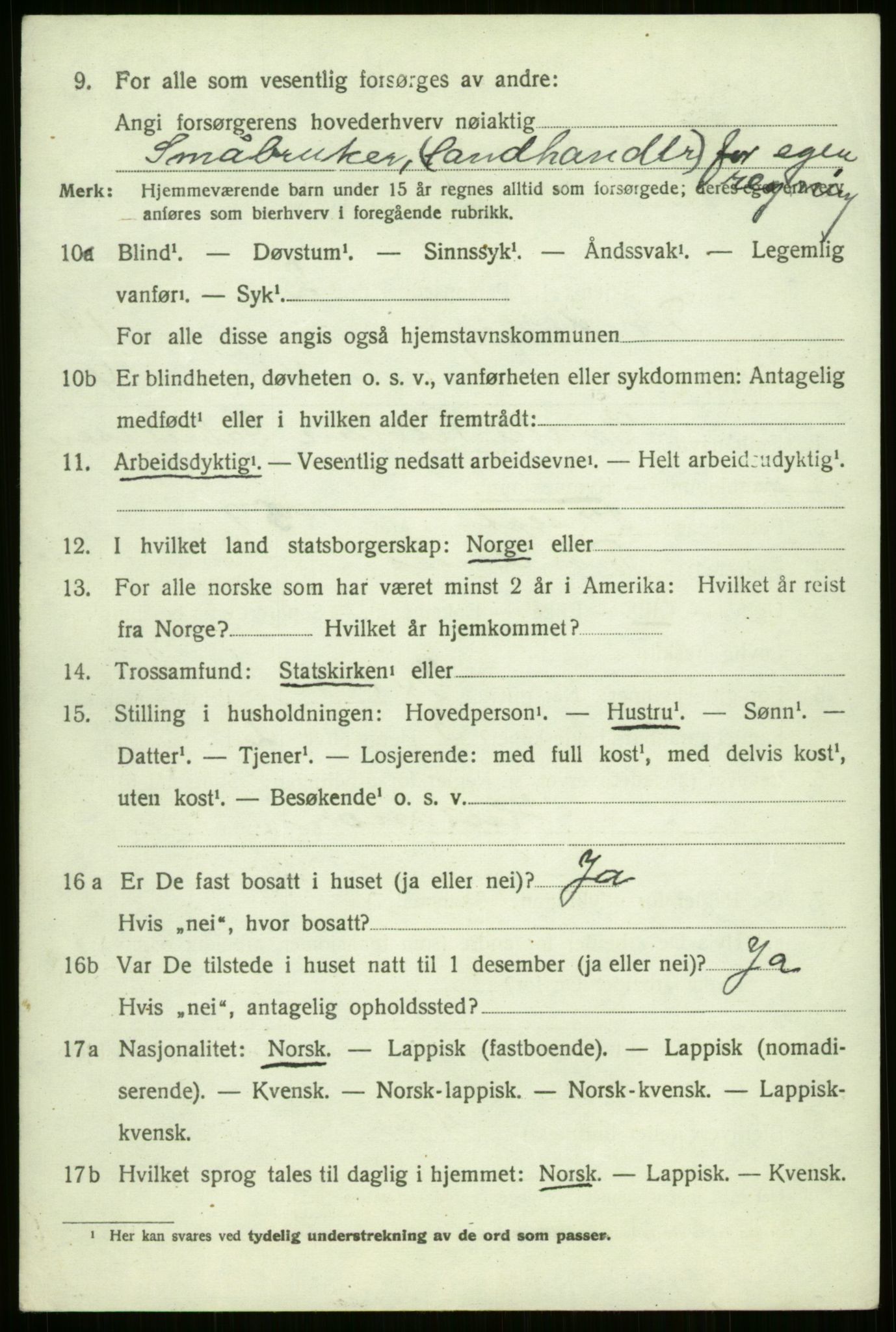 SATØ, 1920 census for Trondenes, 1920, p. 9968