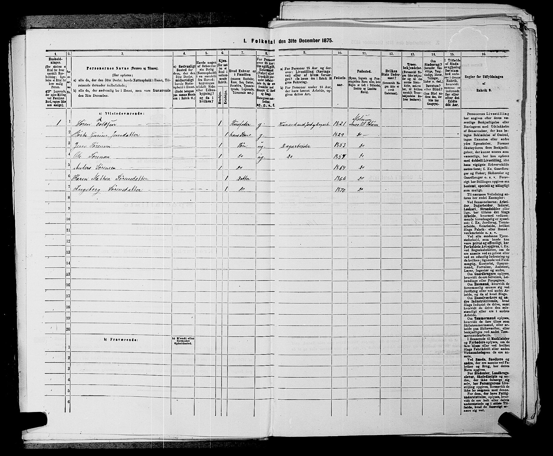 SAKO, 1875 census for 0818P Solum, 1875, p. 1531