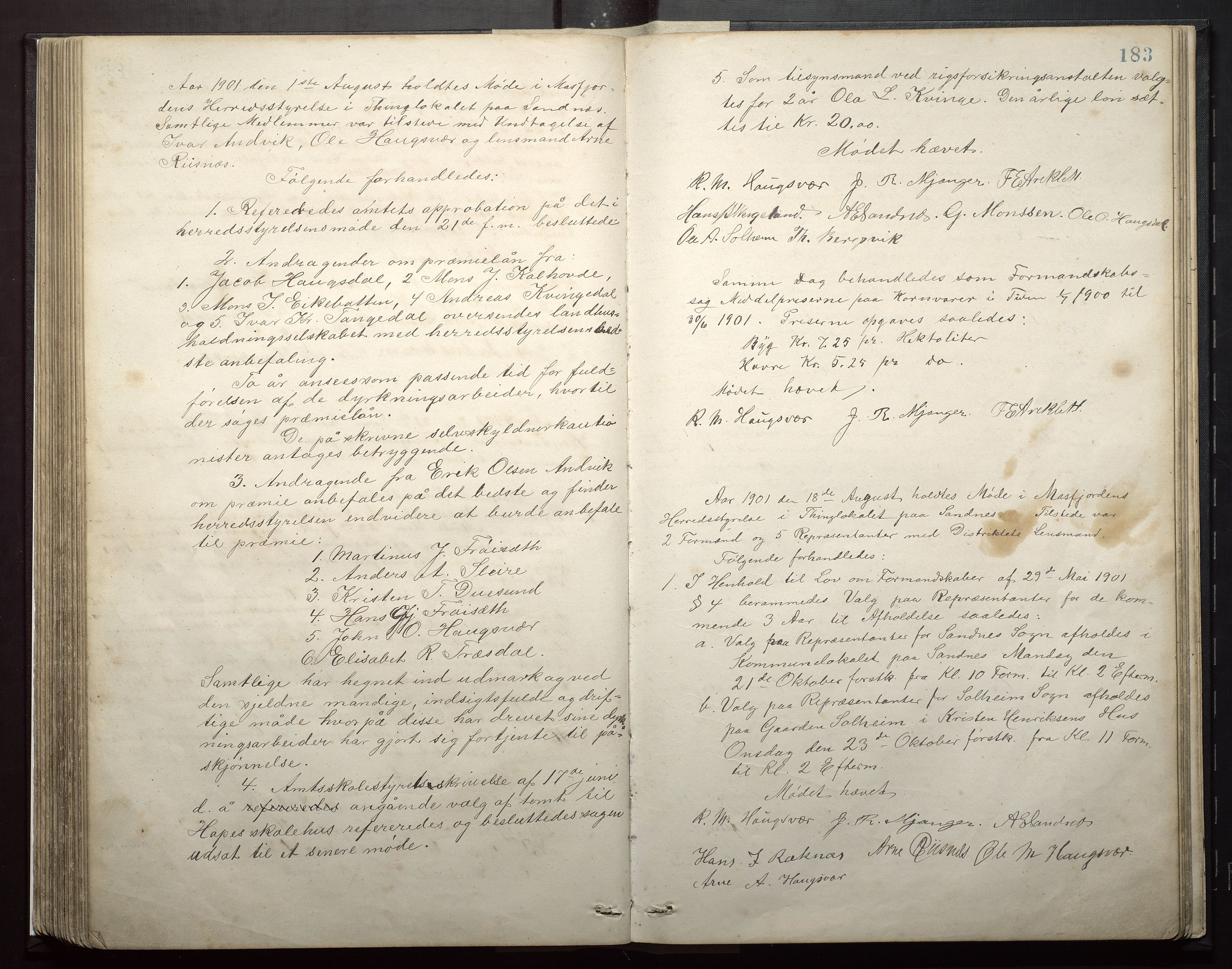 Masfjorden kommune. Formannskapet, IKAH/1266-021/A/Aa/L0001: Møtebok for Masfjorden formannskap og heradsstyre, 1879-1904, p. 183