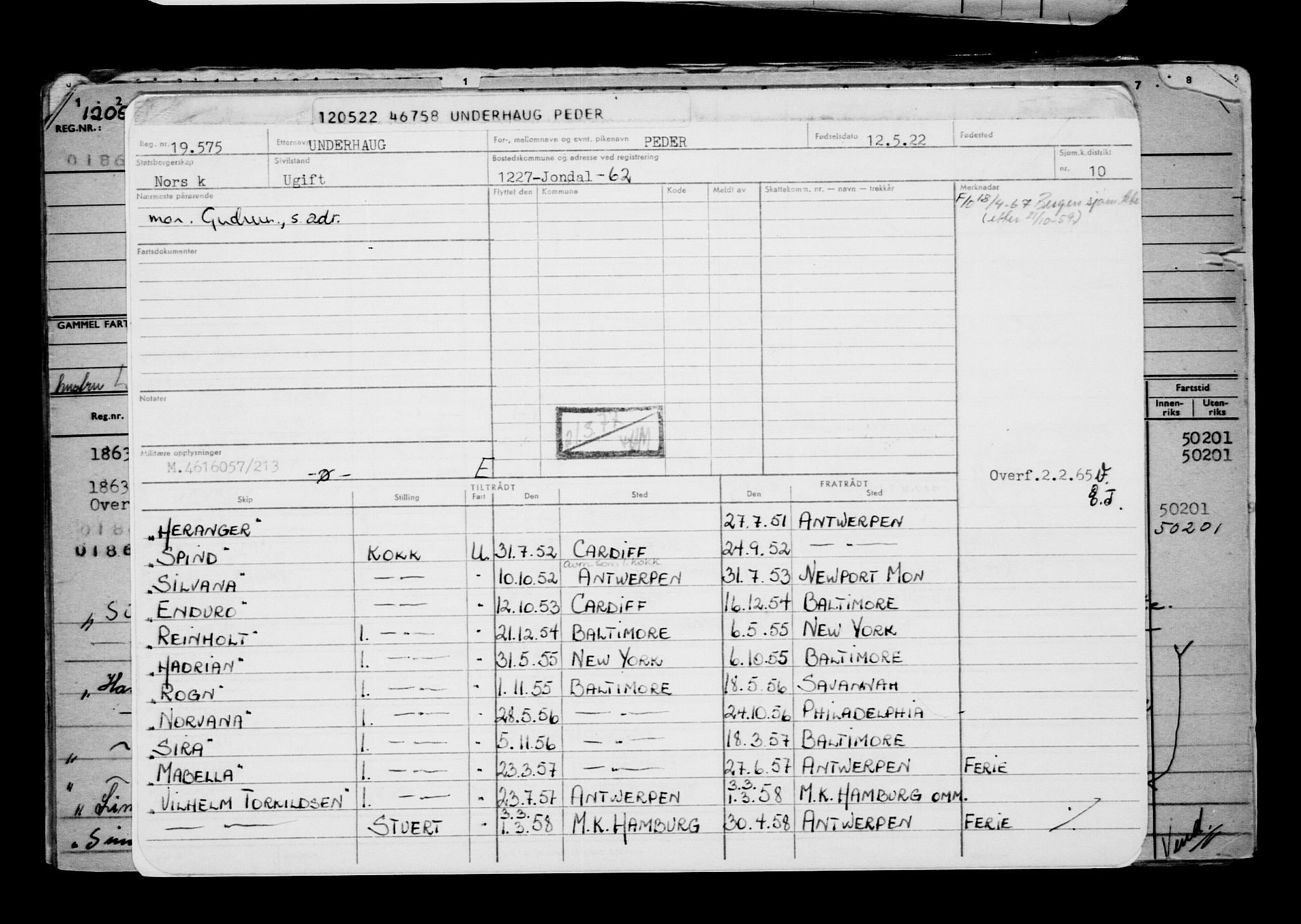 Direktoratet for sjømenn, AV/RA-S-3545/G/Gb/L0206: Hovedkort, 1922, p. 343