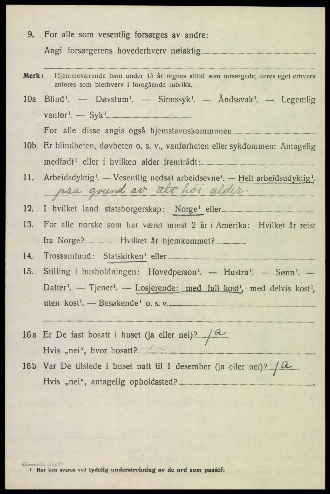 SAK, 1920 census for Bjelland, 1920, p. 702