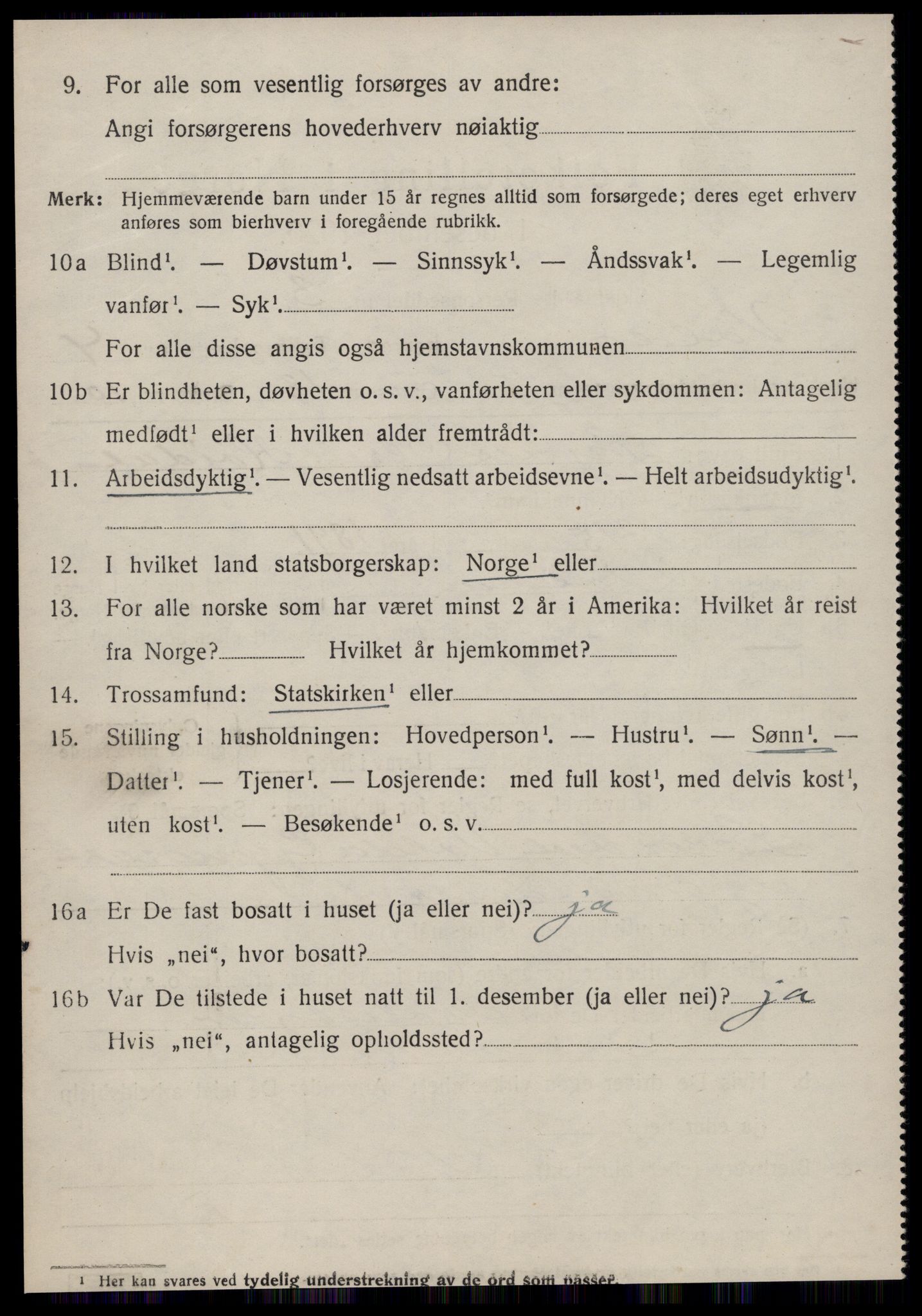 SAT, 1920 census for Volda, 1920, p. 3681