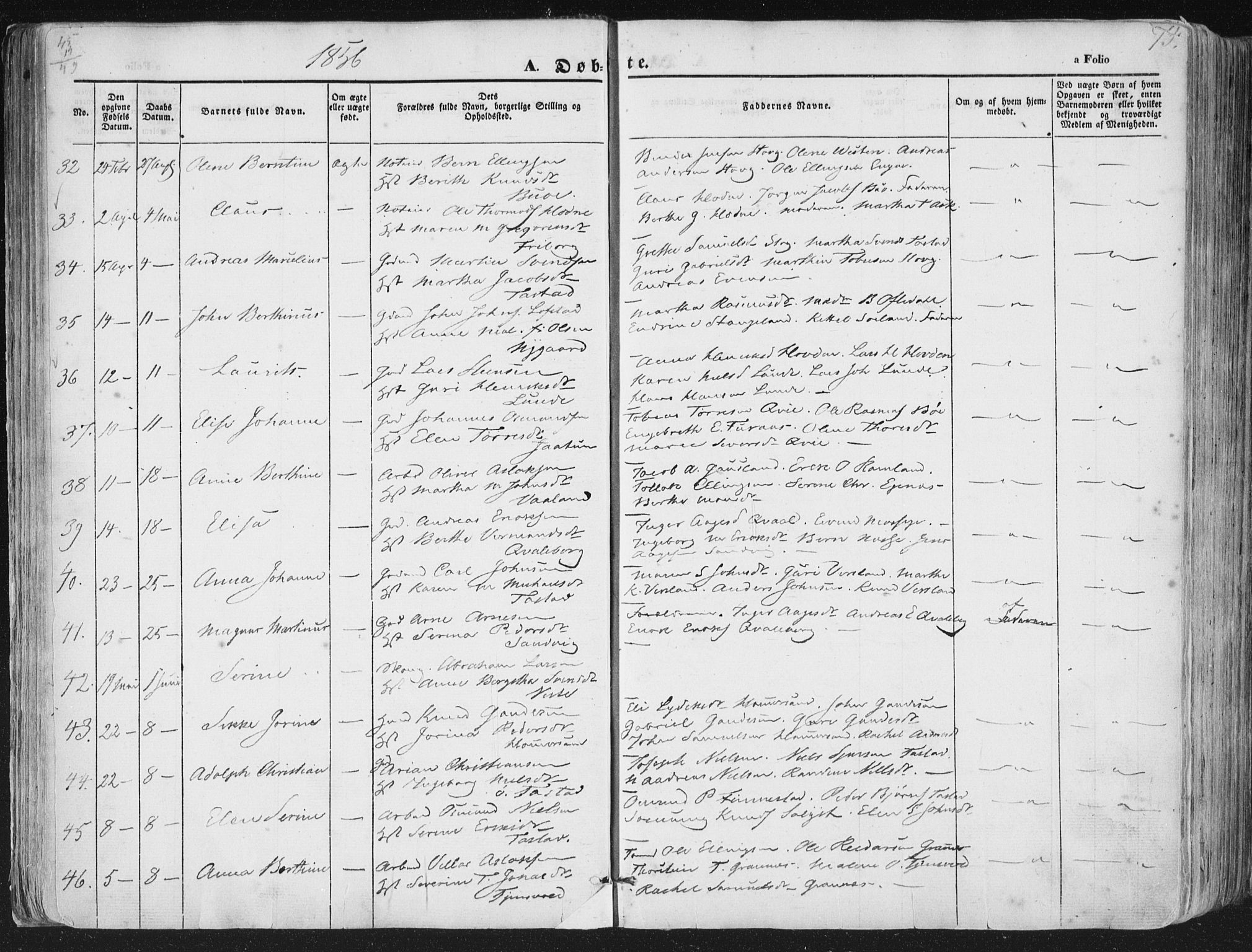 Hetland sokneprestkontor, AV/SAST-A-101826/30/30BA/L0002: Parish register (official) no. A 2, 1849-1869, p. 73